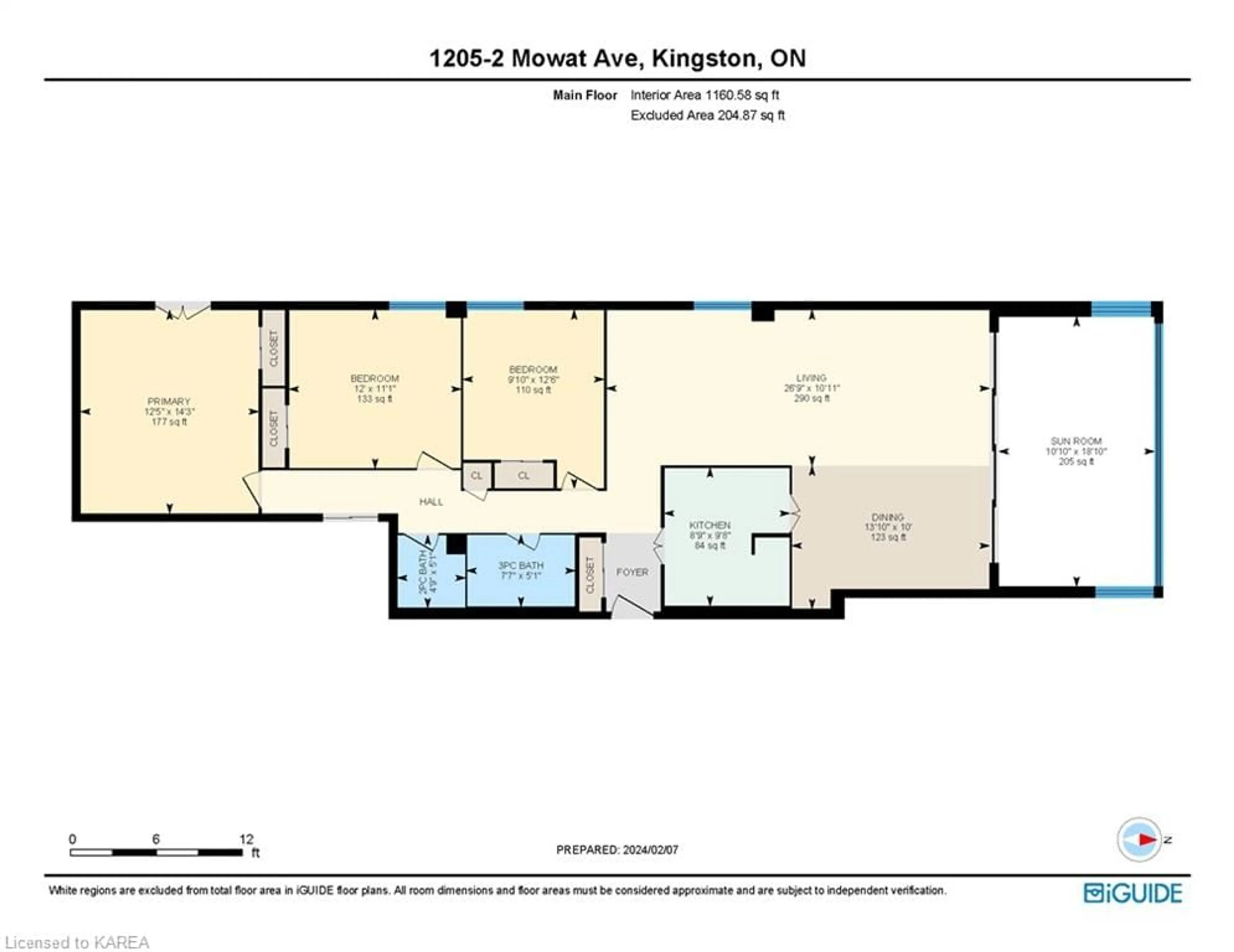Floor plan for 2 Mowat Ave #1205, Kingston Ontario K7M 1K1