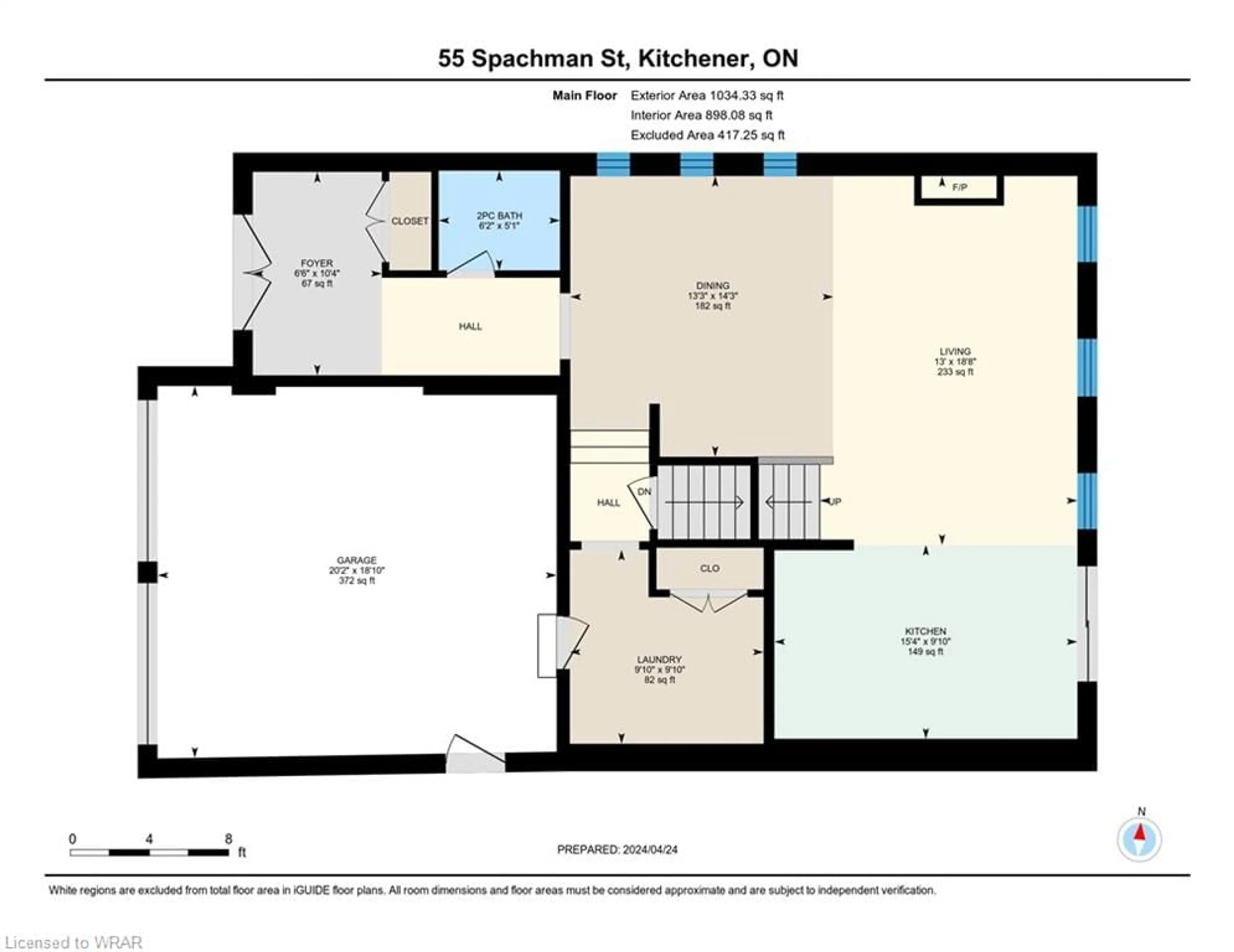 Floor plan for 55 Spachman Street St, Kitchener Ontario N2R 1R7