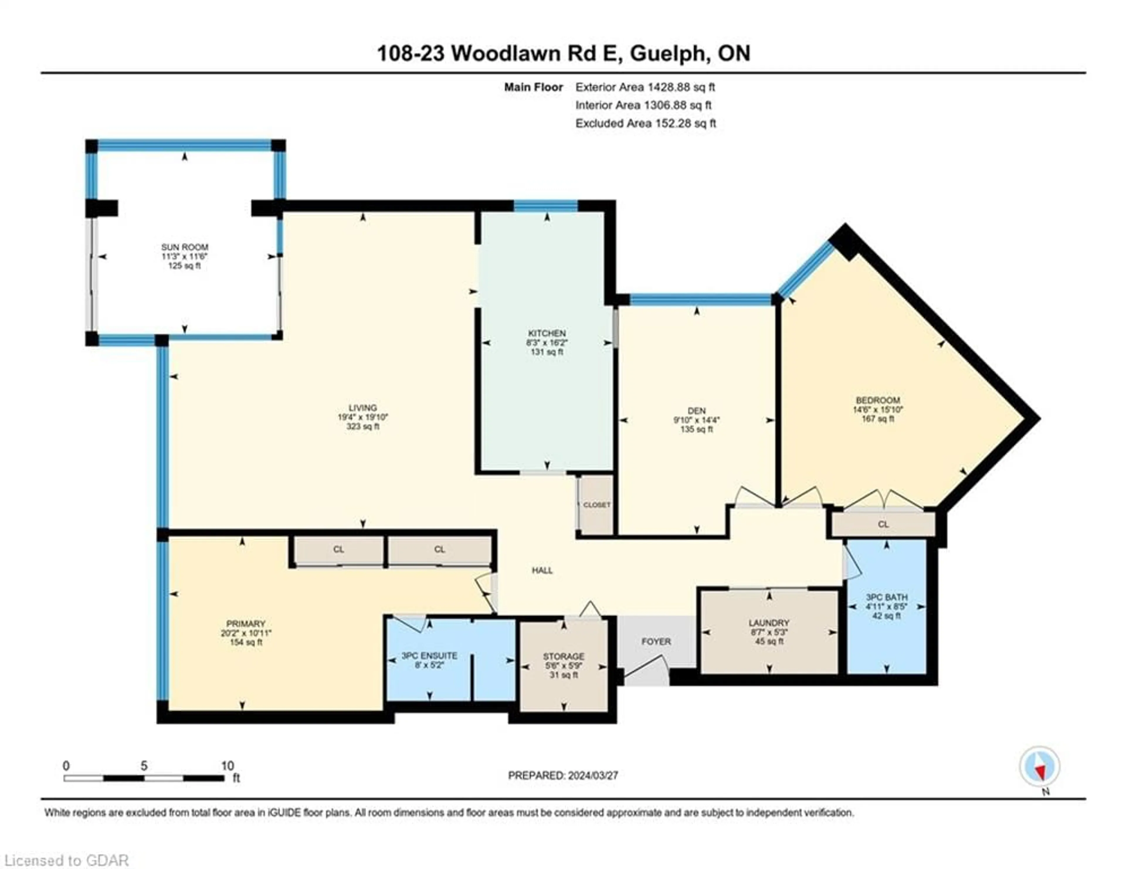 Floor plan for 23 Woodlawn Rd E Rd #108, Guelph Ontario N1H 7G6