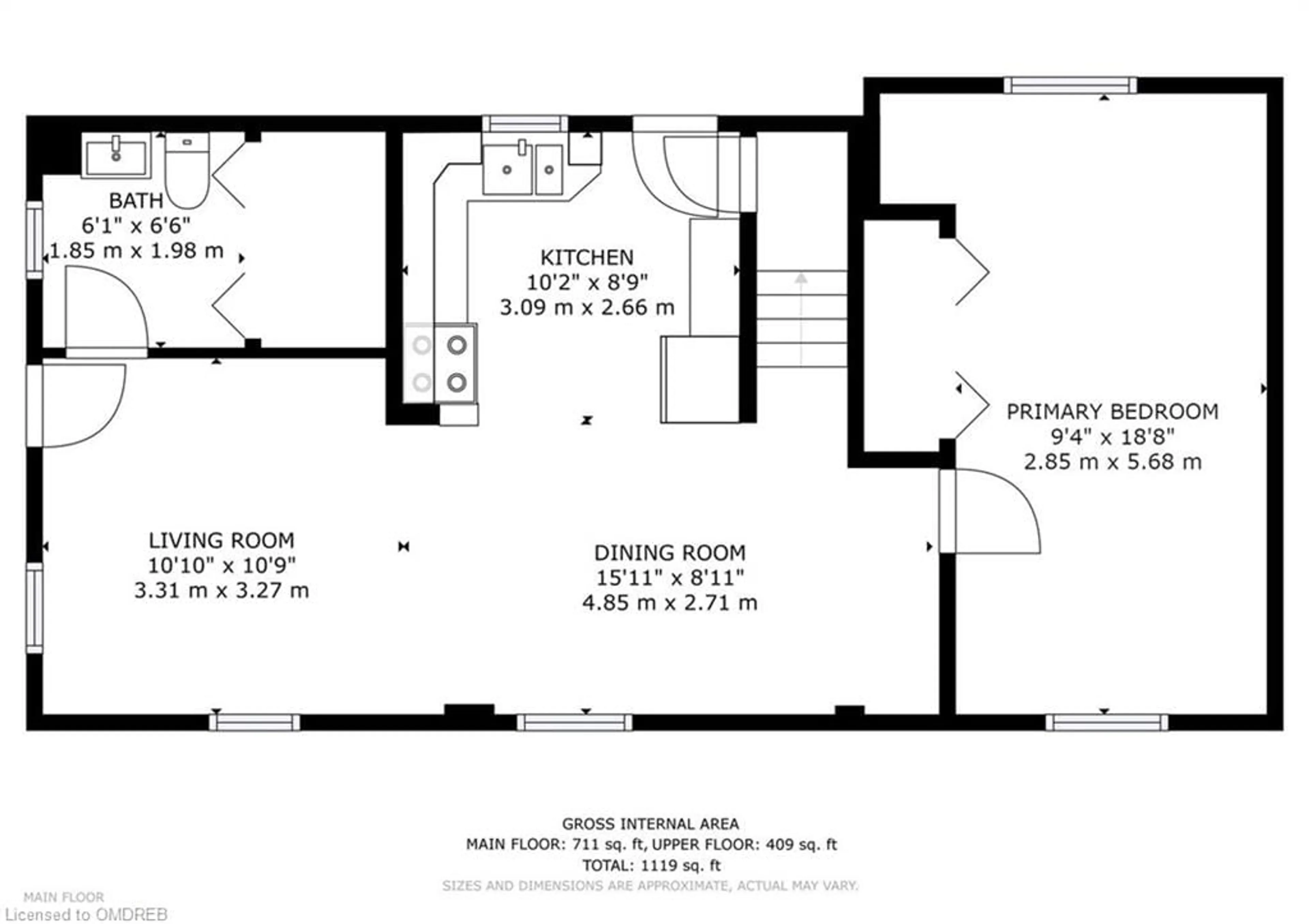 Floor plan for 262 Pine St, Milton Ontario L9T 1K5