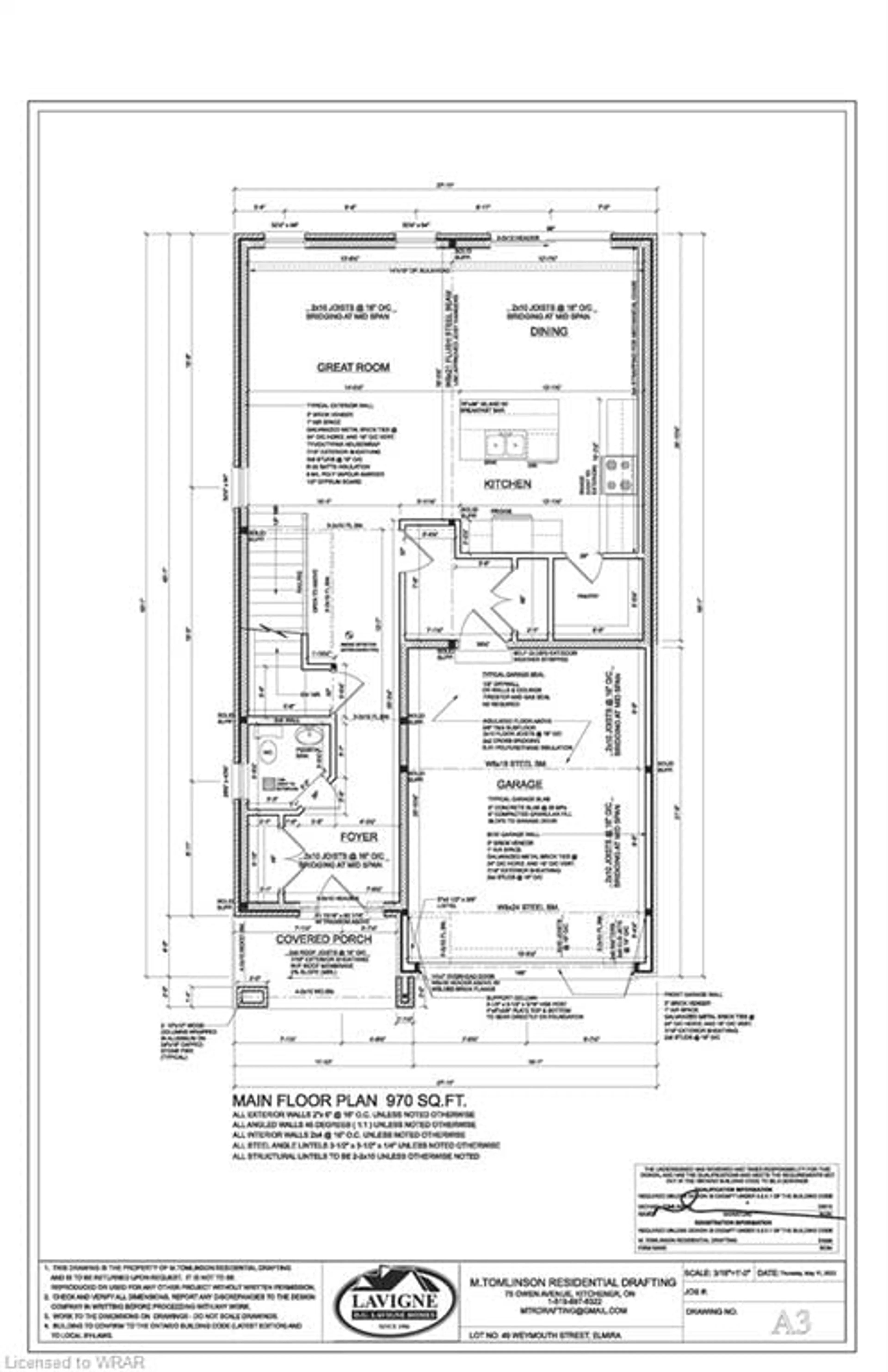 Floor plan for 63 Weymouth St, Elmira Ontario N3B 0E4