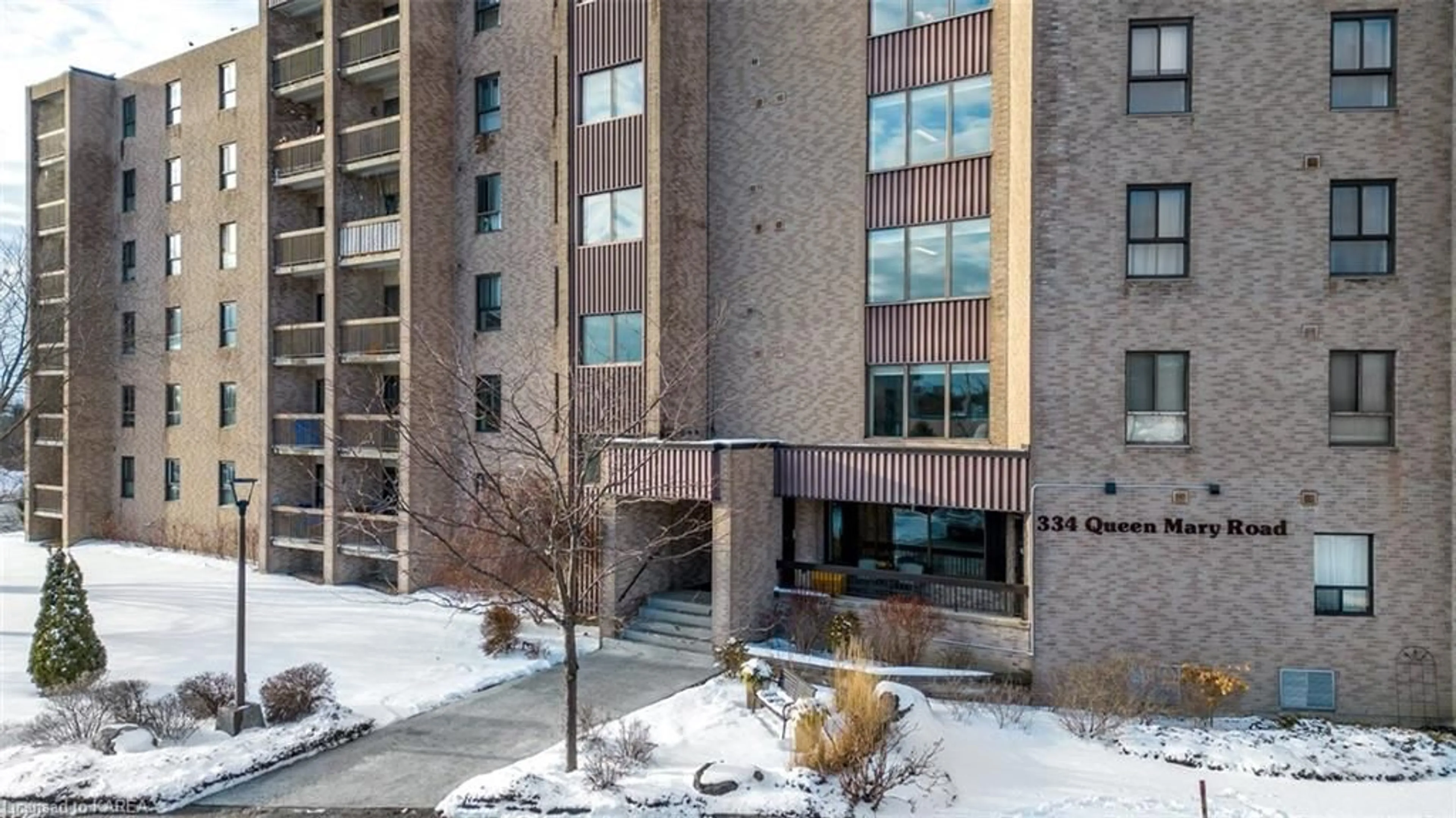 Balcony in the apartment for 334 Queen Mary Rd #412, Kingston Ontario K7M 7E7