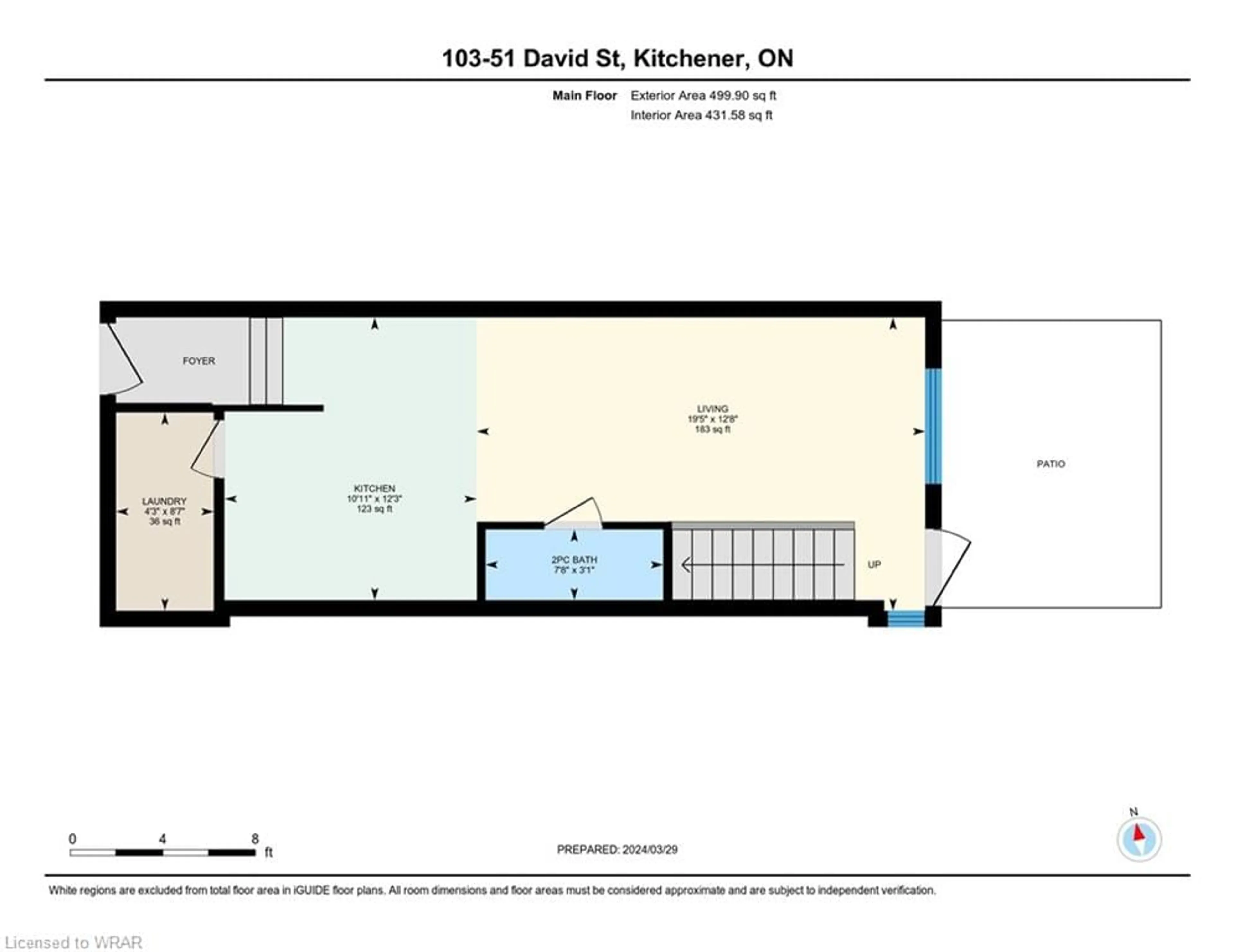 Floor plan for 51 David St #103, Kitchener Ontario N2G 0E8