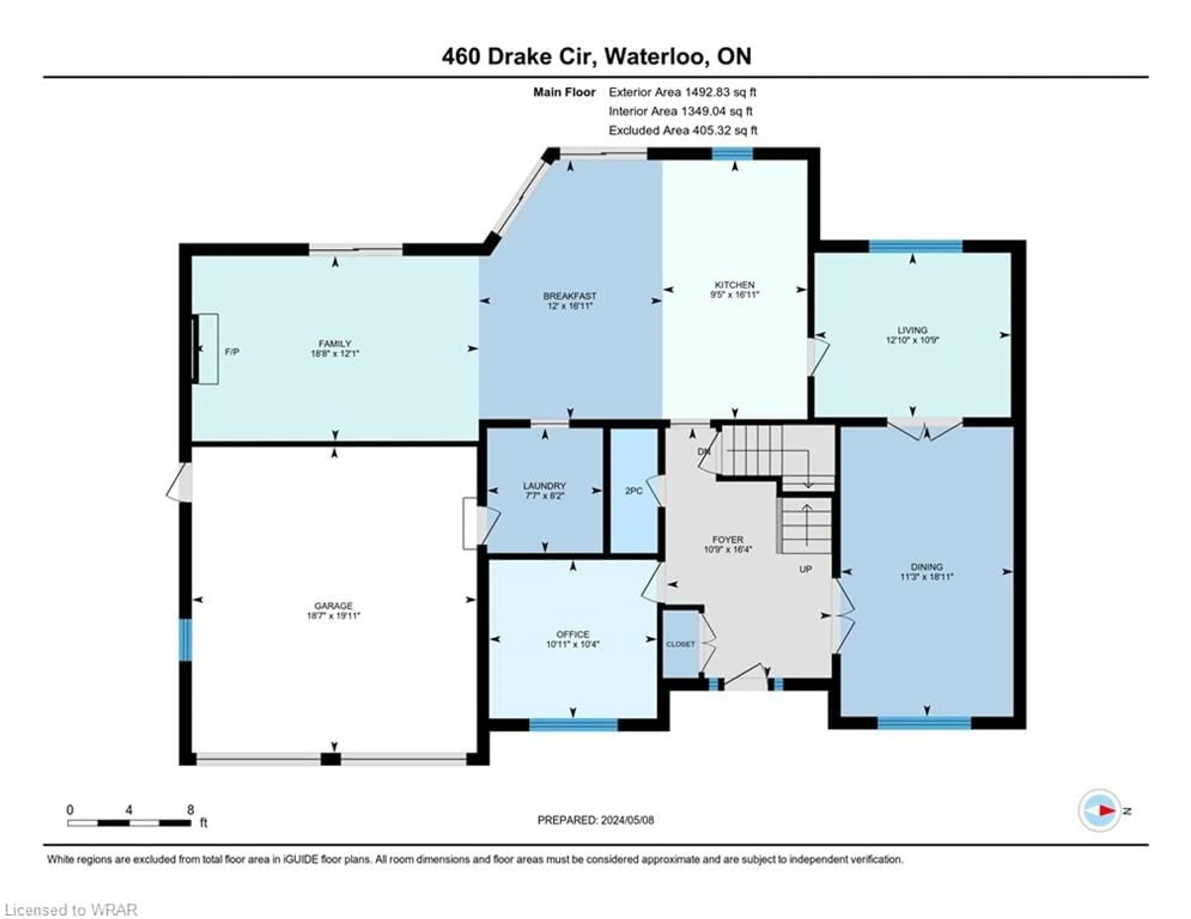 Floor plan for 460 Drake Cir, Waterloo Ontario N2T 1L1