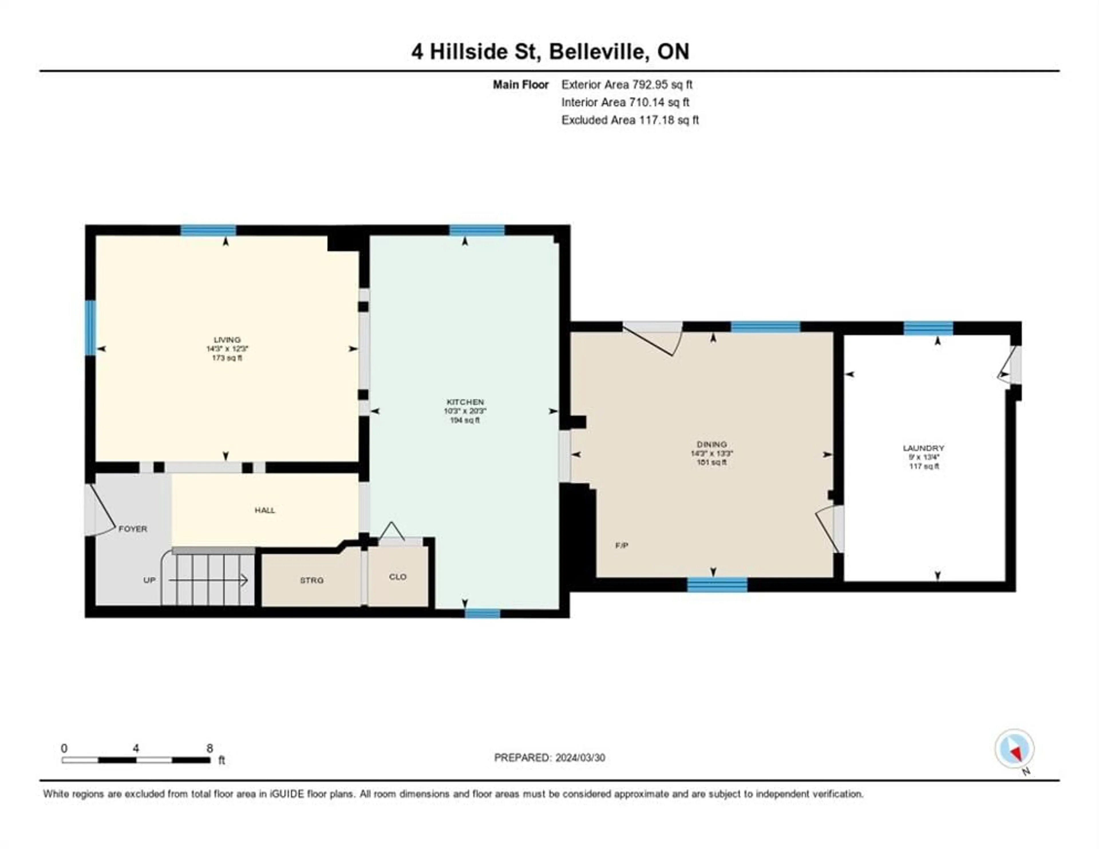 Floor plan for 4 Hillside St, Belleville Ontario K8P 3R9