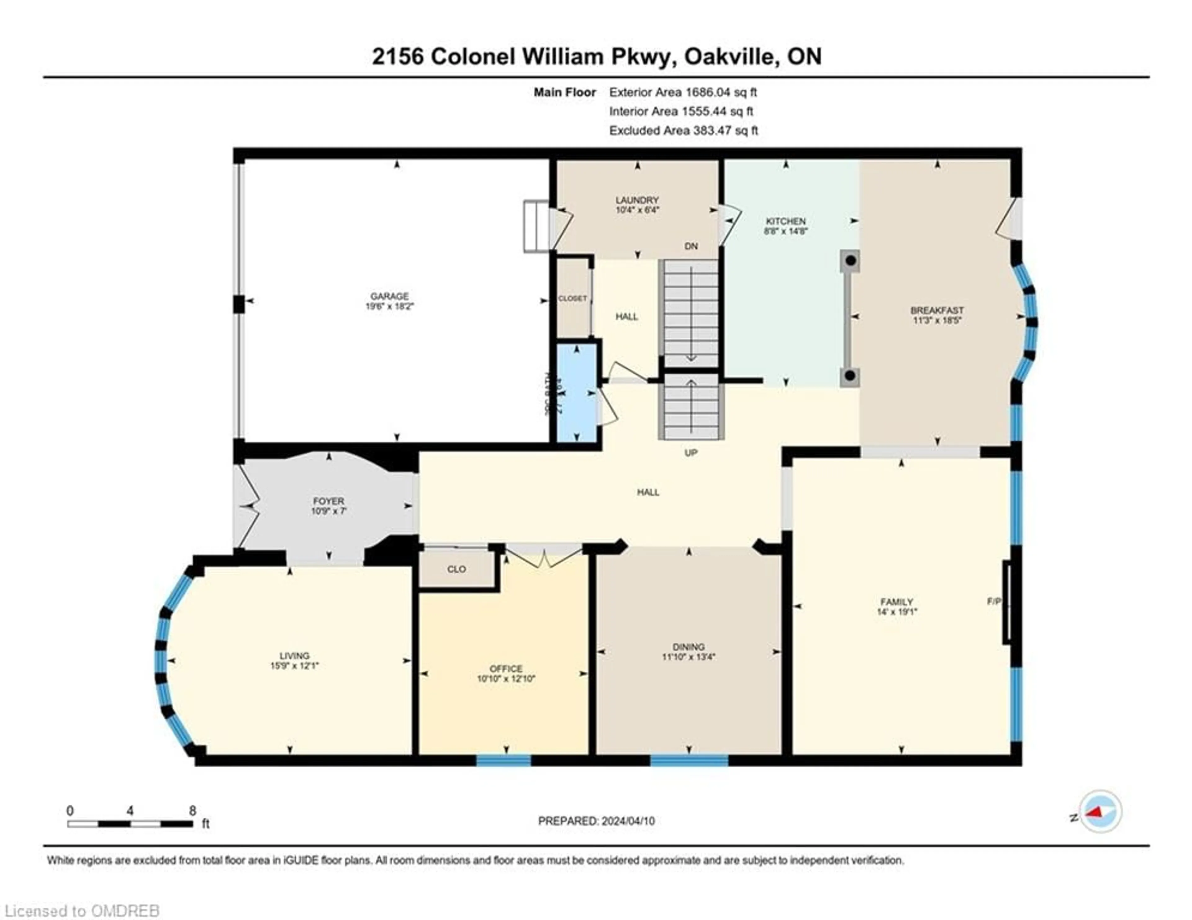 Floor plan for 2156 Colonel William Pky, Oakville Ontario L6M 0B8