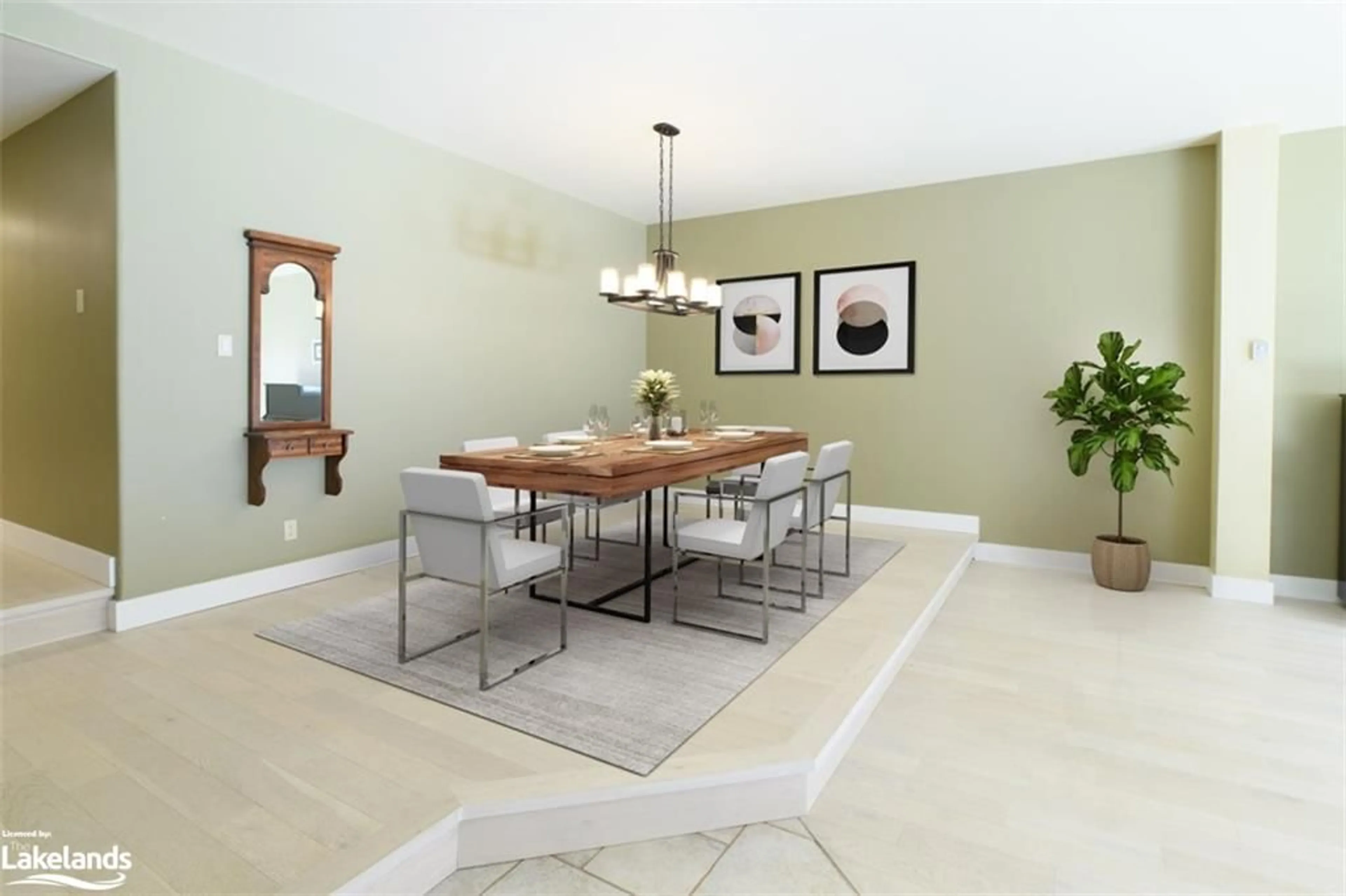 Dining room, wood floors for 8 George Walk, Elliot Lake Ontario P5A 2A4