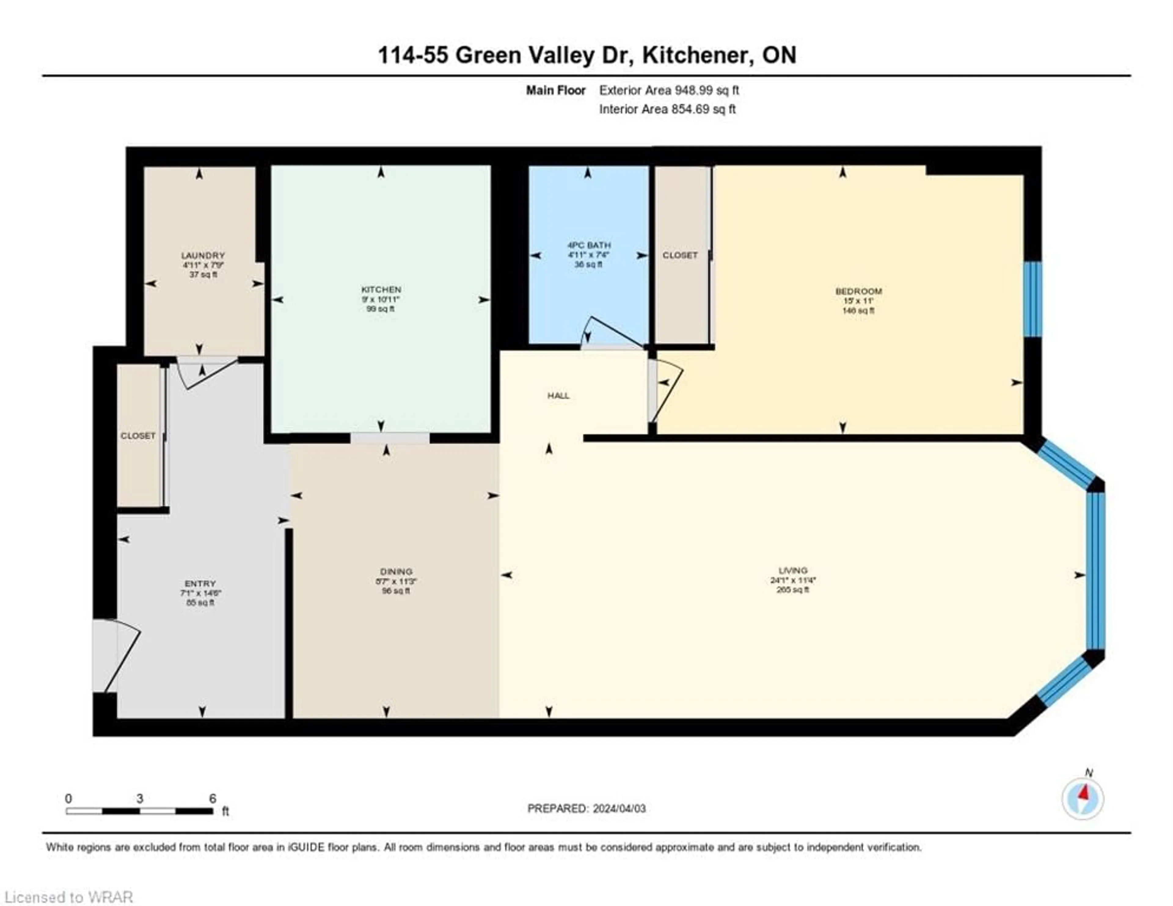 Floor plan for 55 Green Valley Dr #114, Kitchener Ontario N2P 1Z6
