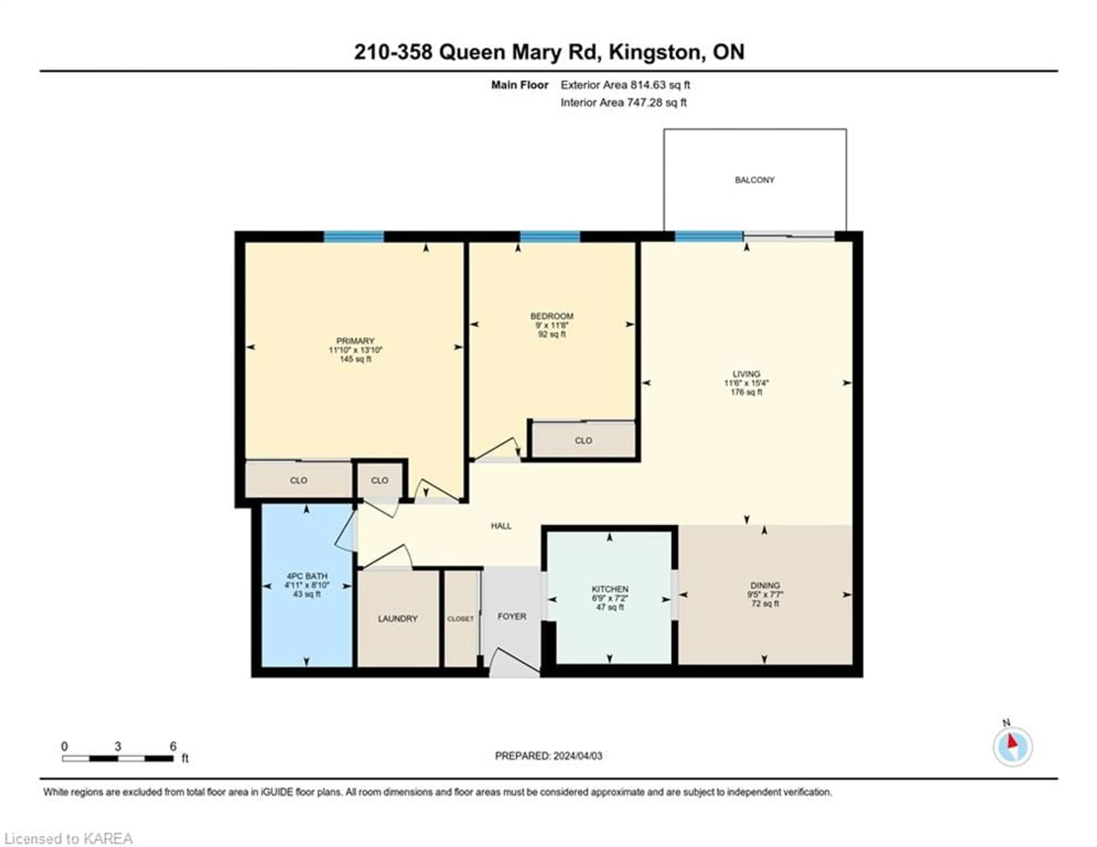 Floor plan for 358 Queen Mary Rd #210, Kingston Ontario K7M 7E8