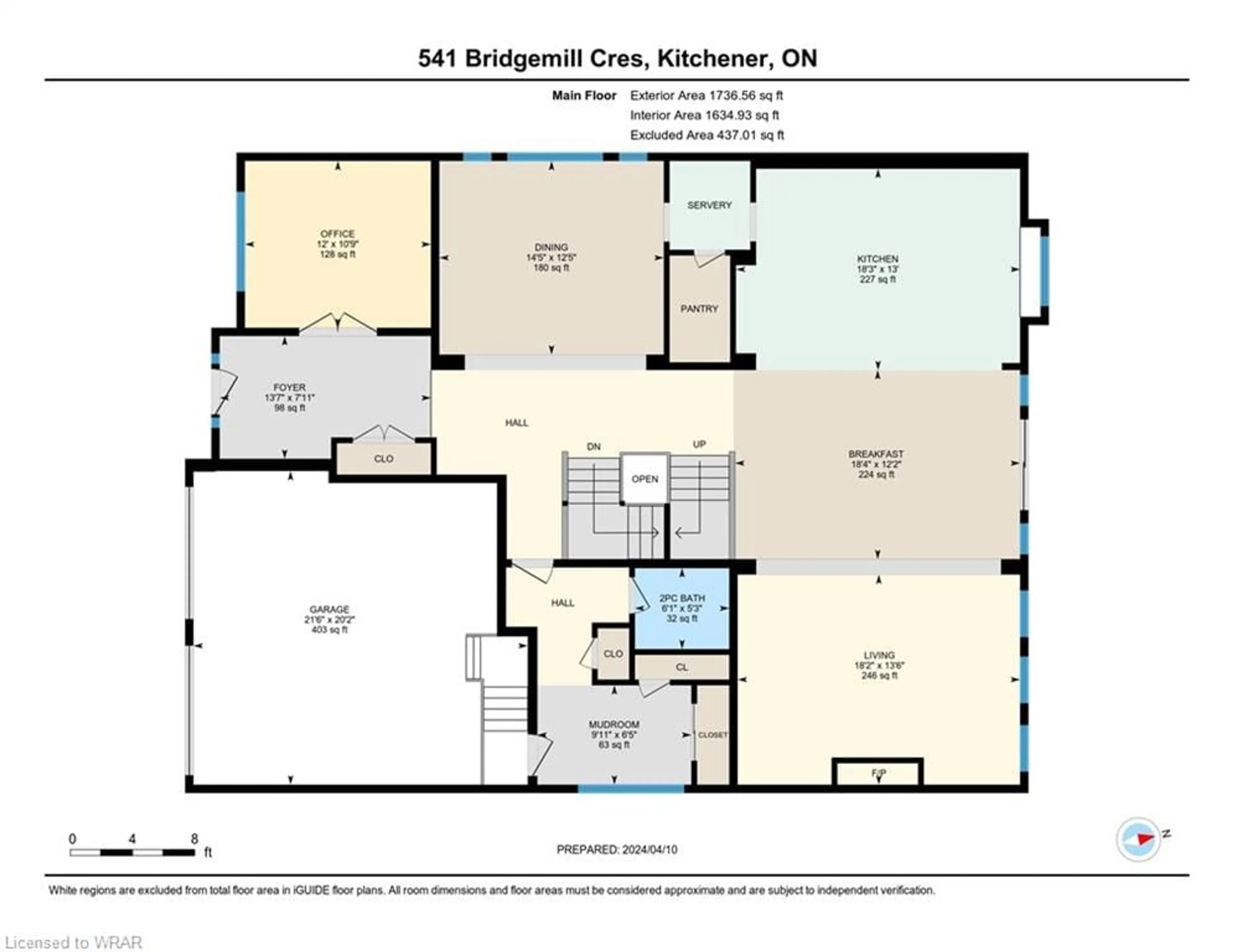 Floor plan for 541 Bridgemill Cres, Kitchener Ontario N2A 0K3
