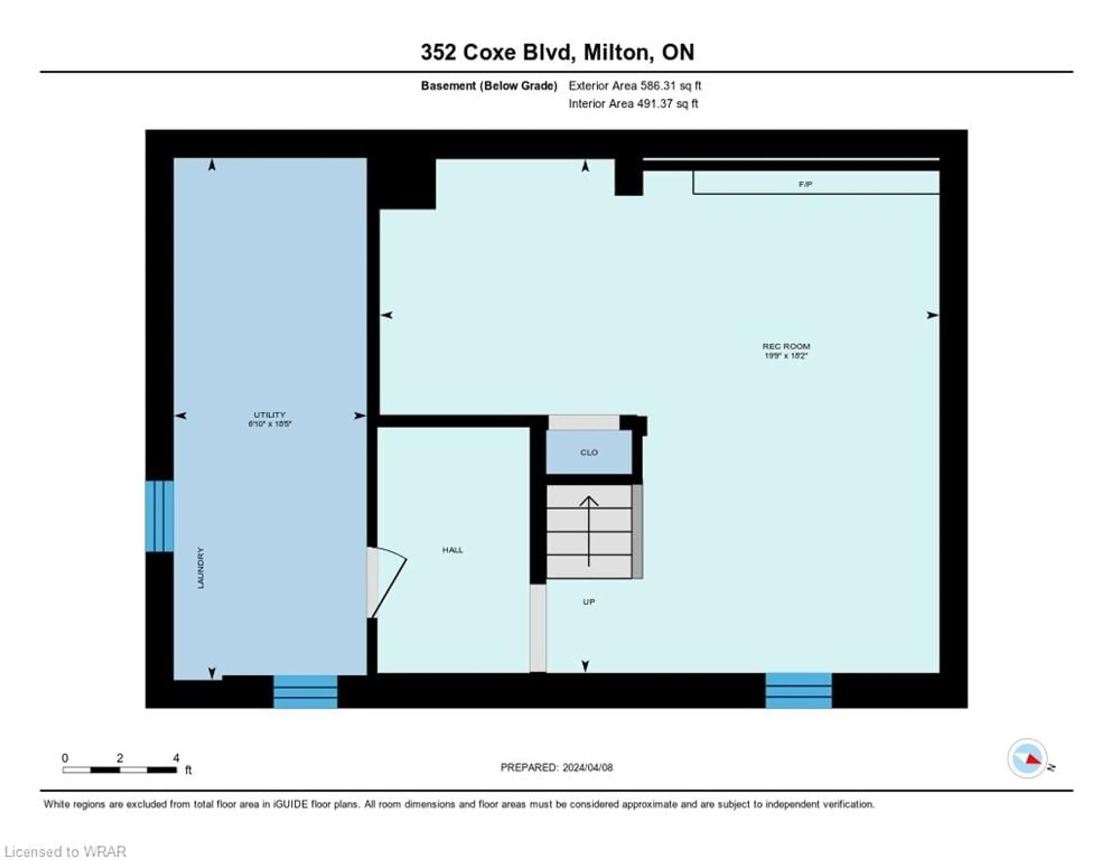Floor plan for 352 Coxe Blvd, Milton Ontario L9T 4N3