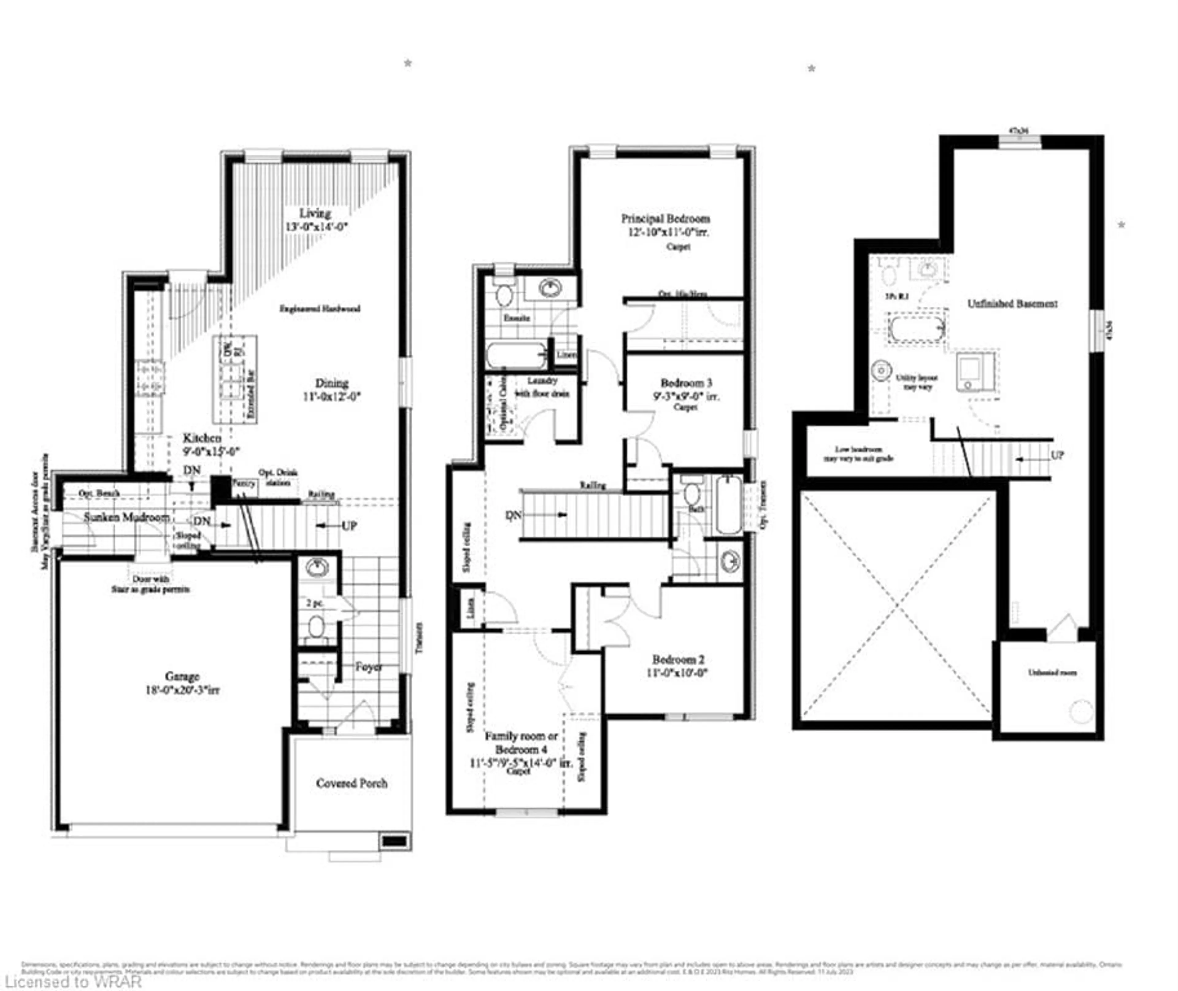 Floor plan for LOT 3 Wesley Blvd, Cambridge Ontario N1T 0C6