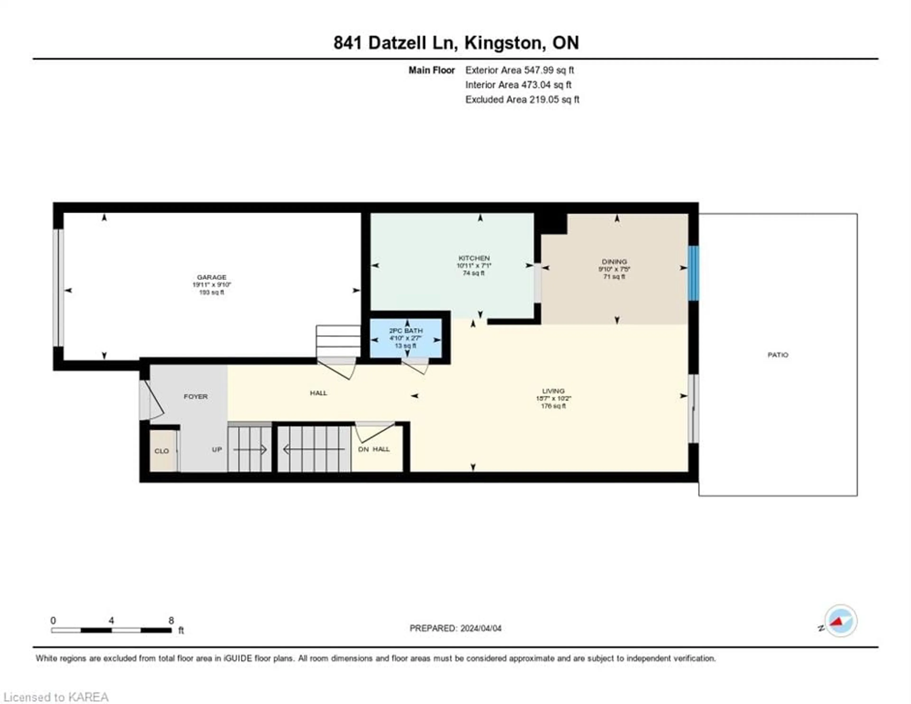 Floor plan for 841 Datzell Lane, Kingston Ontario K7M 7P9