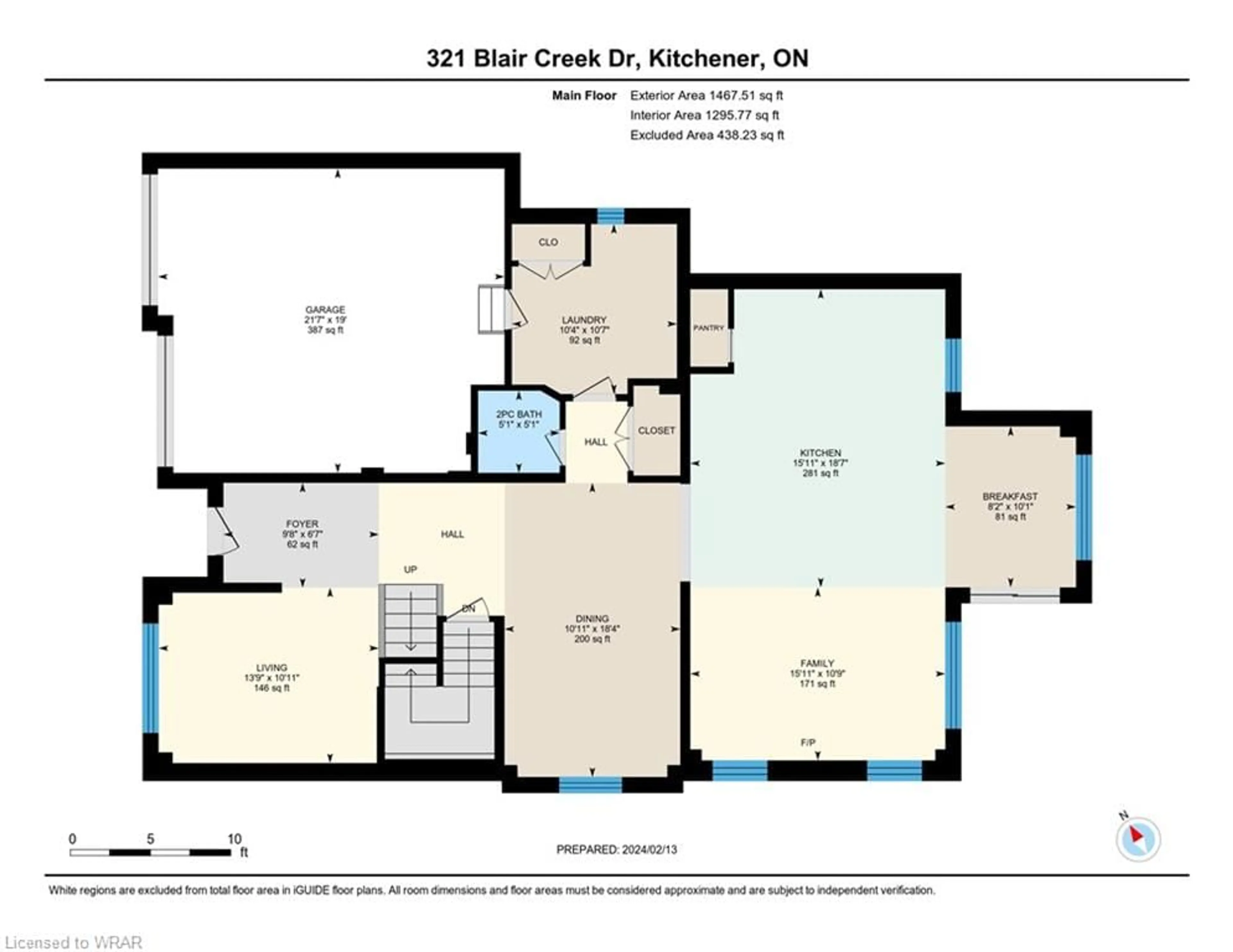 Floor plan for 321 Blair Creek Drive, Kitchener Ontario N2P 0G4