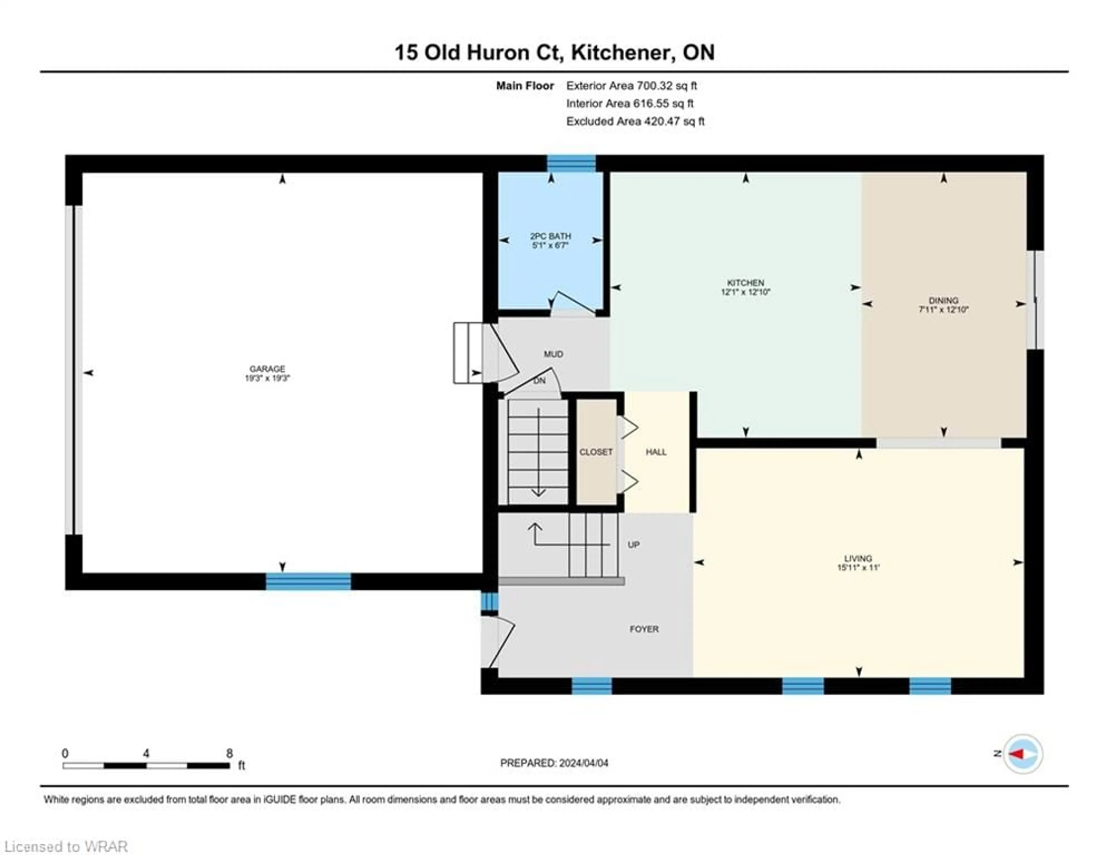 Floor plan for 15 Old Huron Crt, Kitchener Ontario N2R 1L6