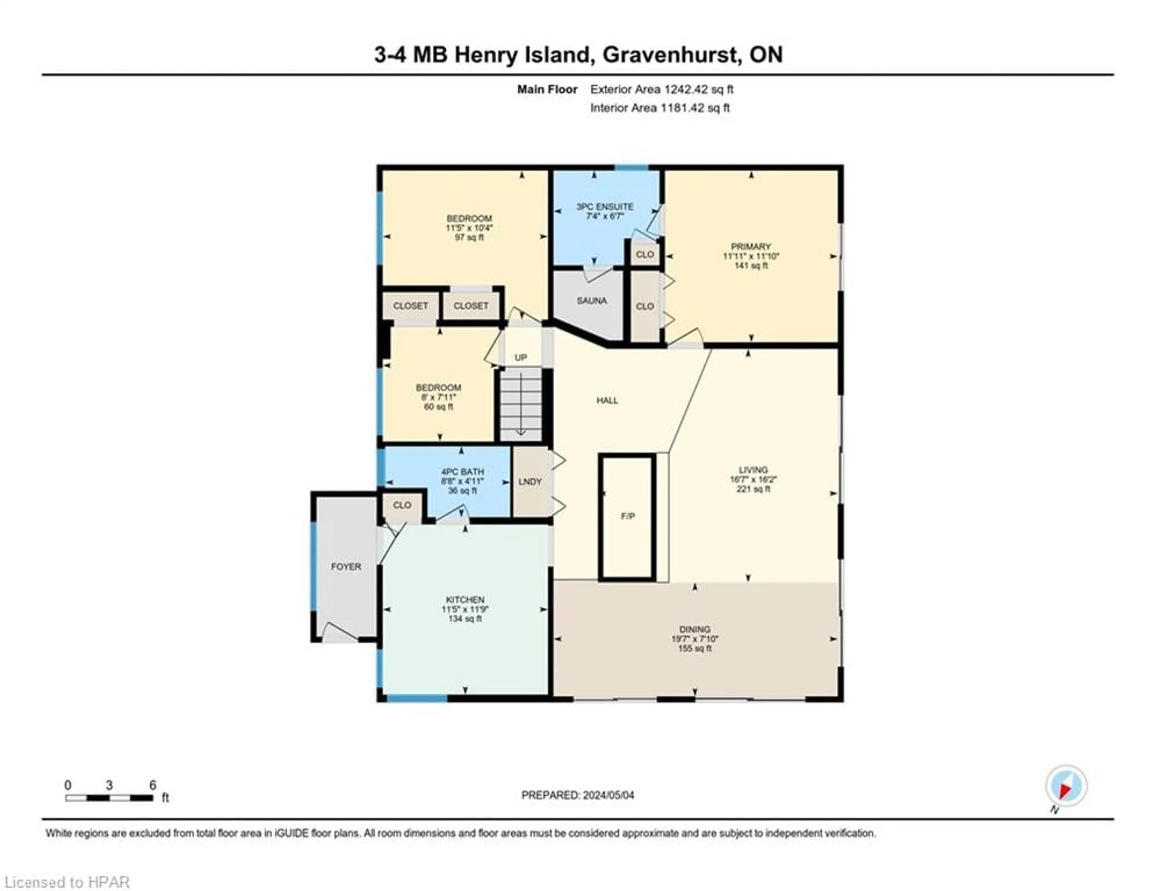 Floor plan for 3-4 MB Henry Island, Gravenhurst Ontario P1P 1R1