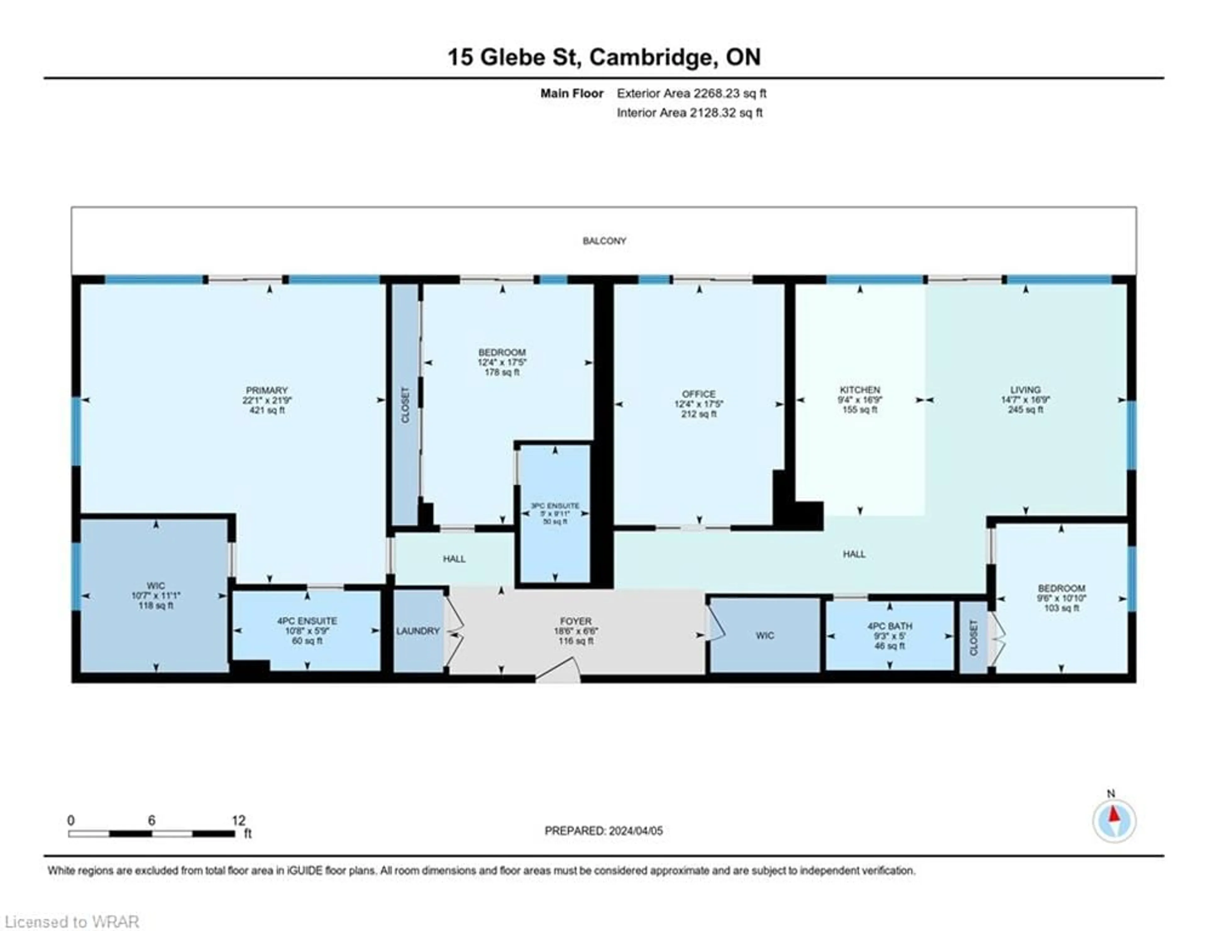 Floor plan for 15 Glebe St #2001PH, Cambridge Ontario N1S 0C3