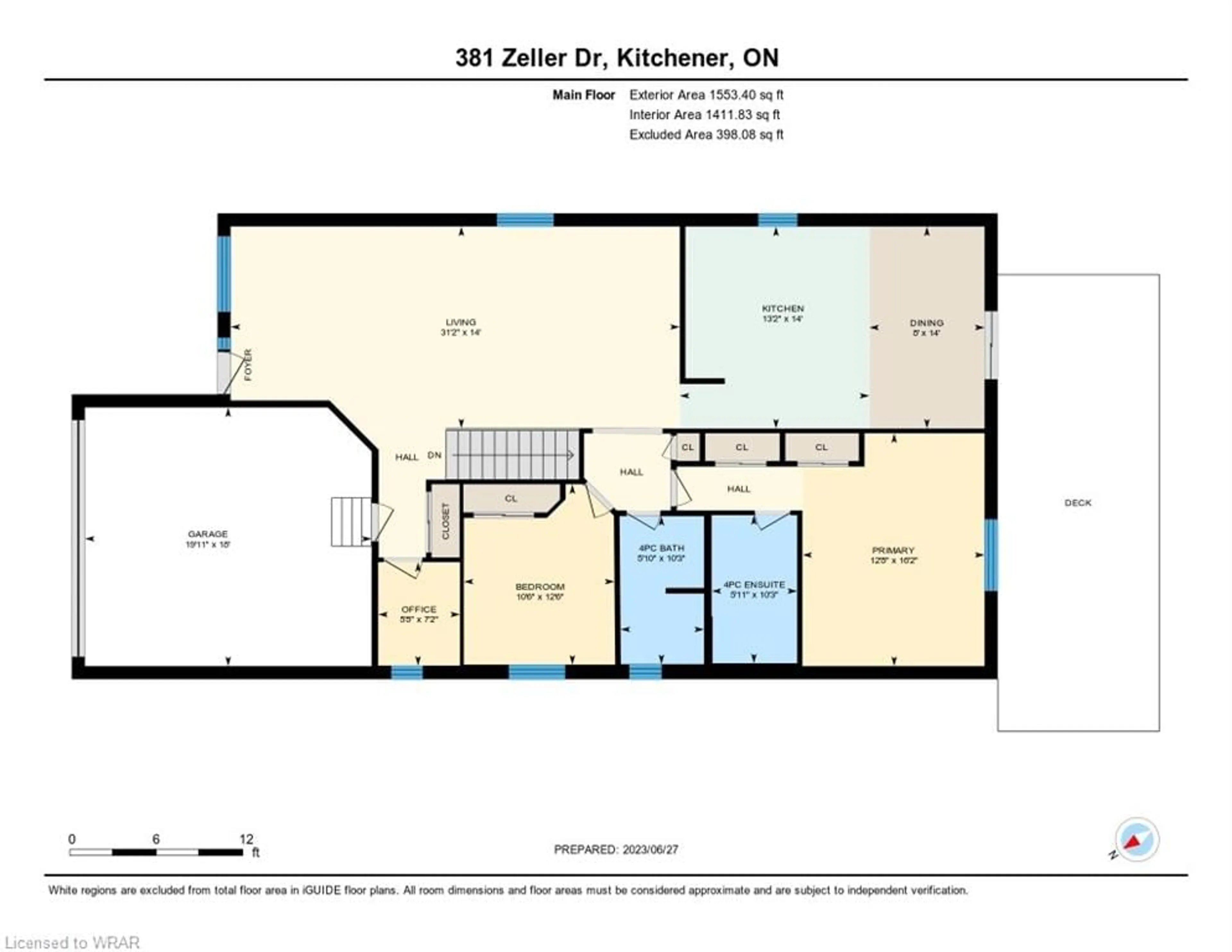 Floor plan for 381 Zeller Dr, Kitchener Ontario N2A 0A3