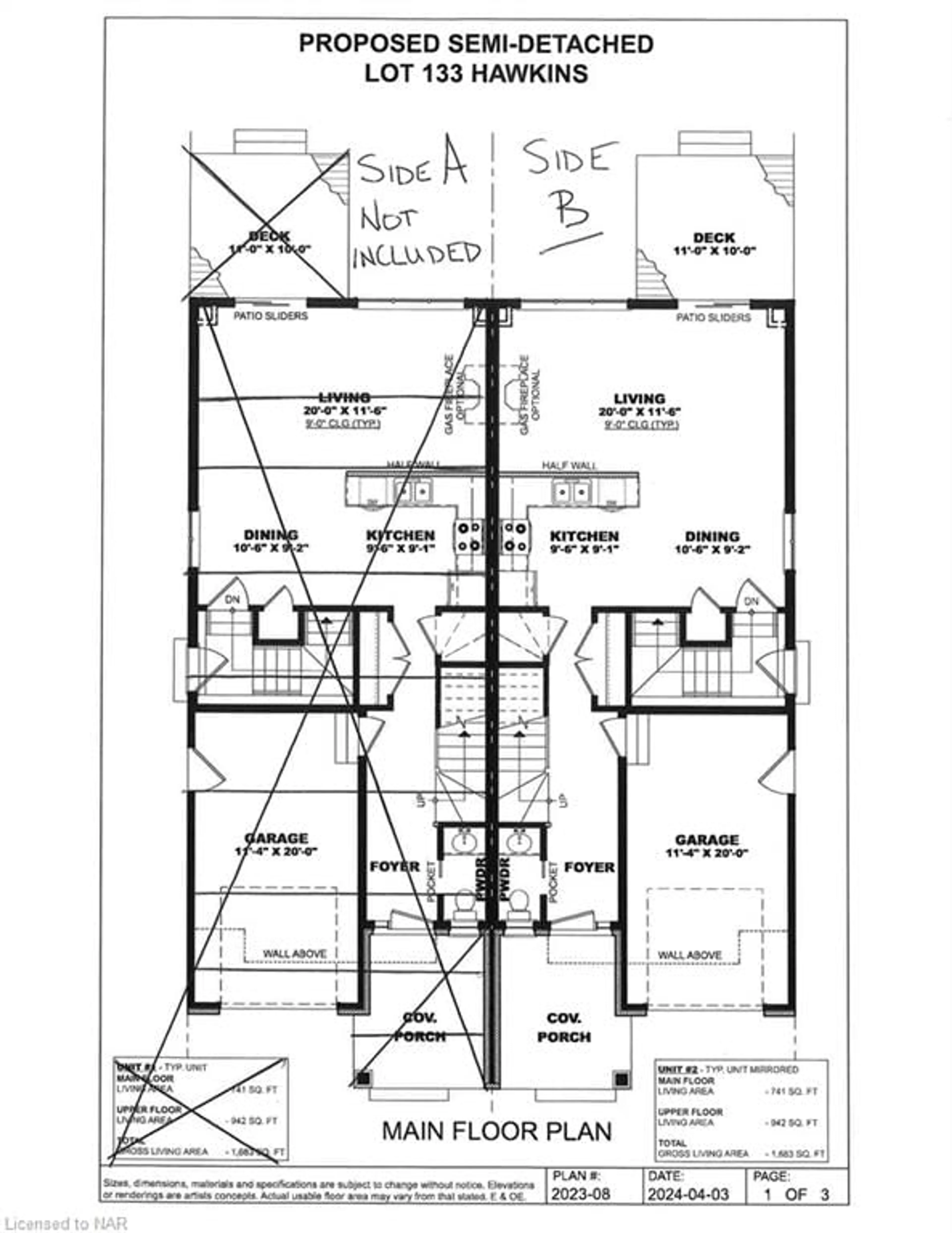 Floor plan for LOT 133 B Hawkins St, Niagara Falls Ontario L2G 3B7