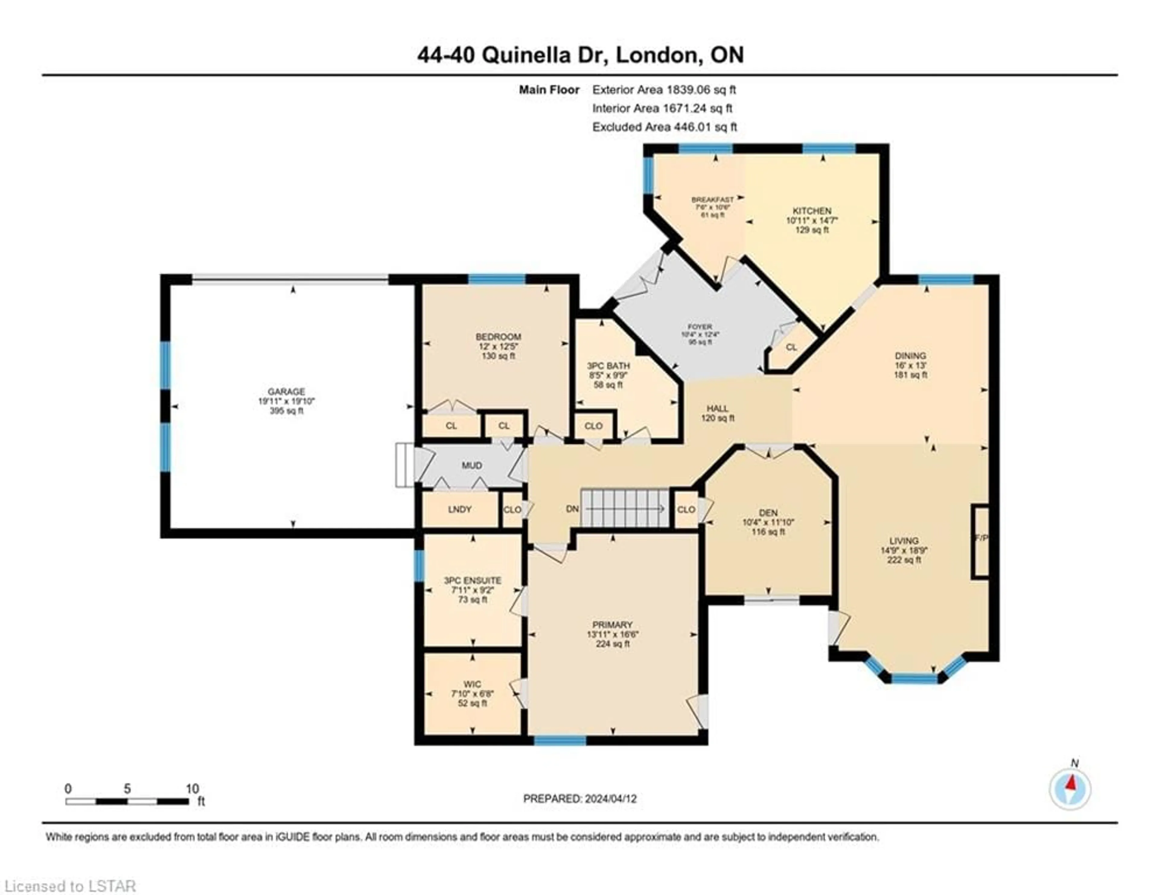 Floor plan for 40 Quinella Dr #44, London Ontario N6K 4K9