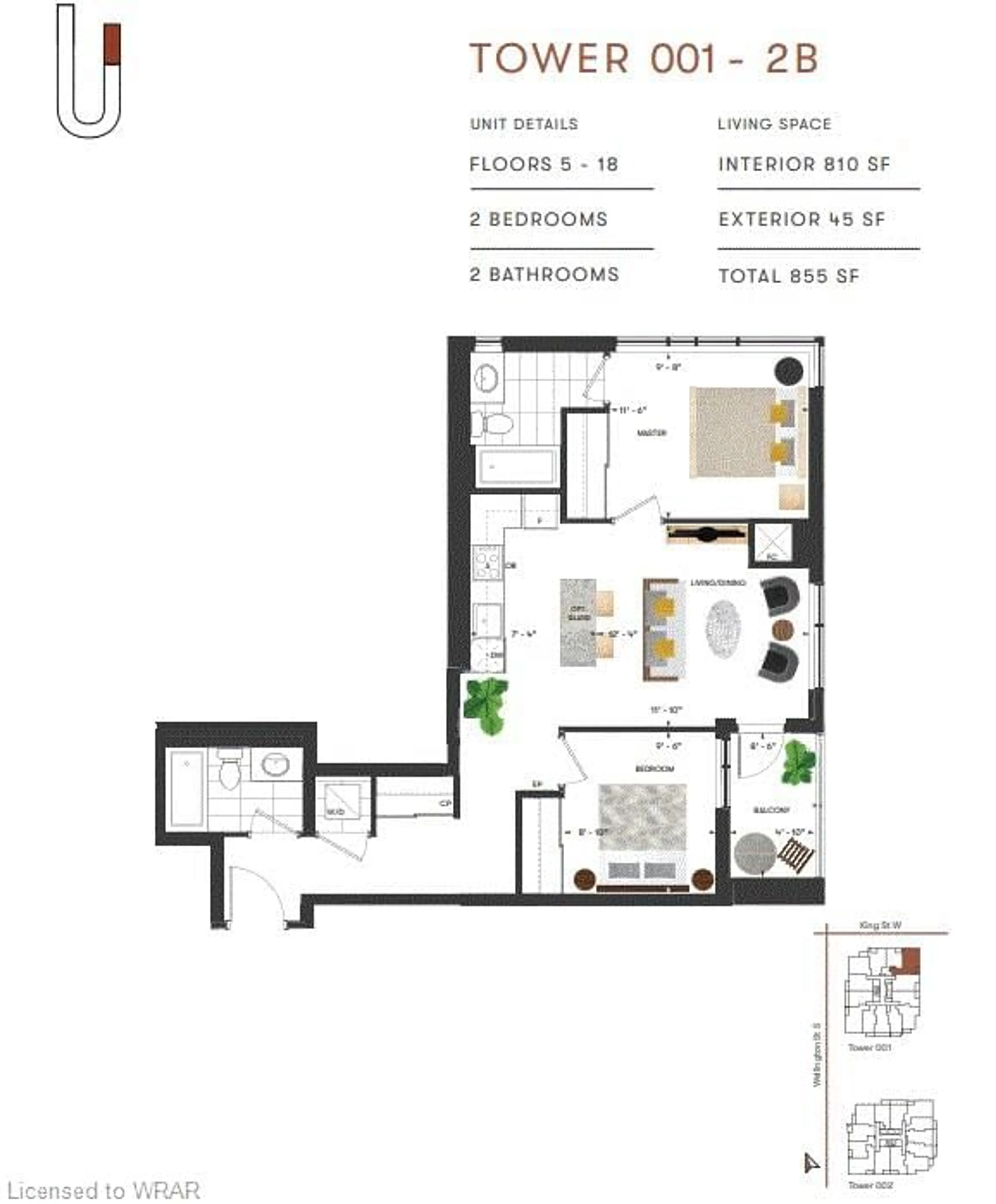 Floor plan for 5 Wellington St #1412, Kitchener Ontario N2G 0E3