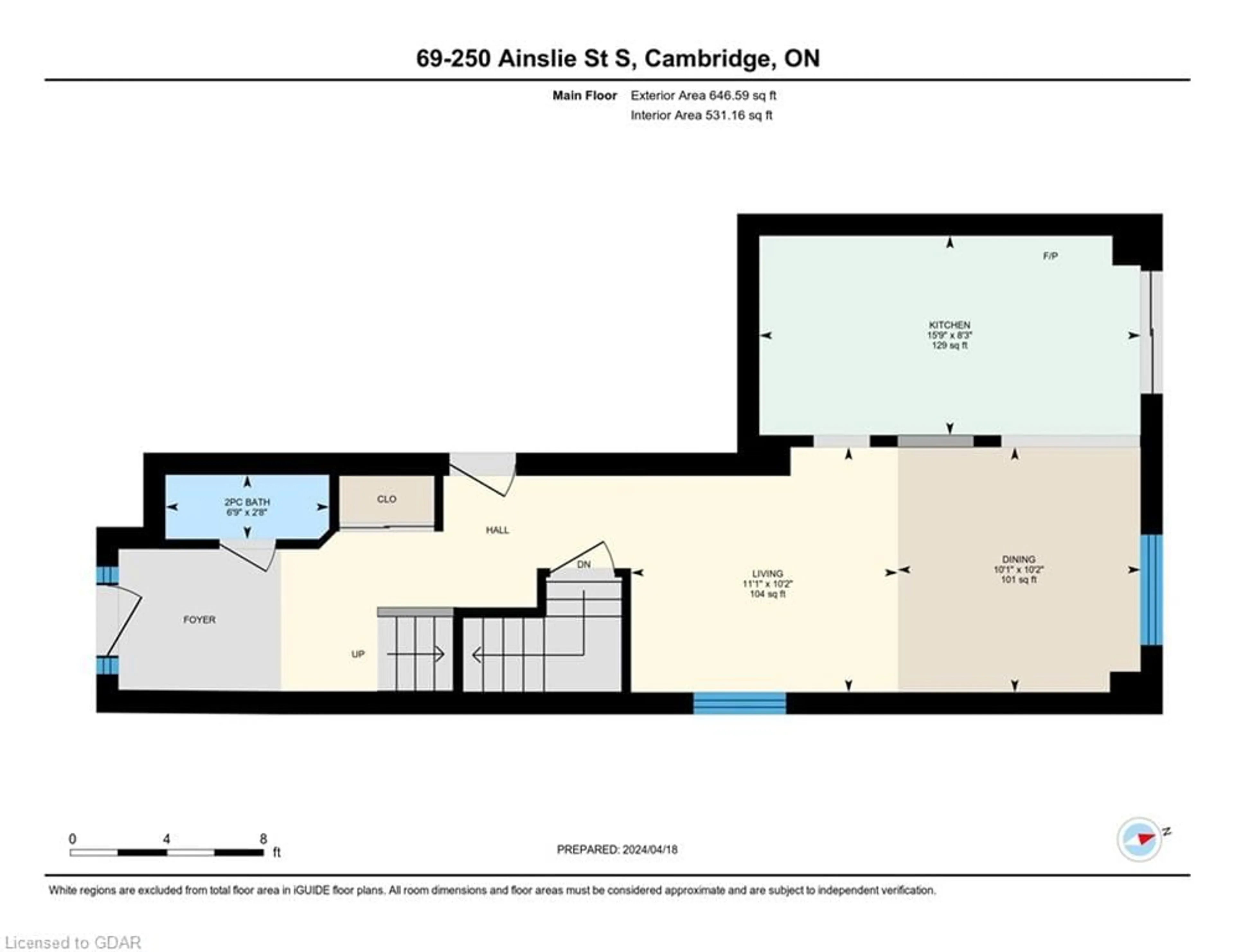Floor plan for 250 Ainslie St #69, Cambridge Ontario N1R 8P8
