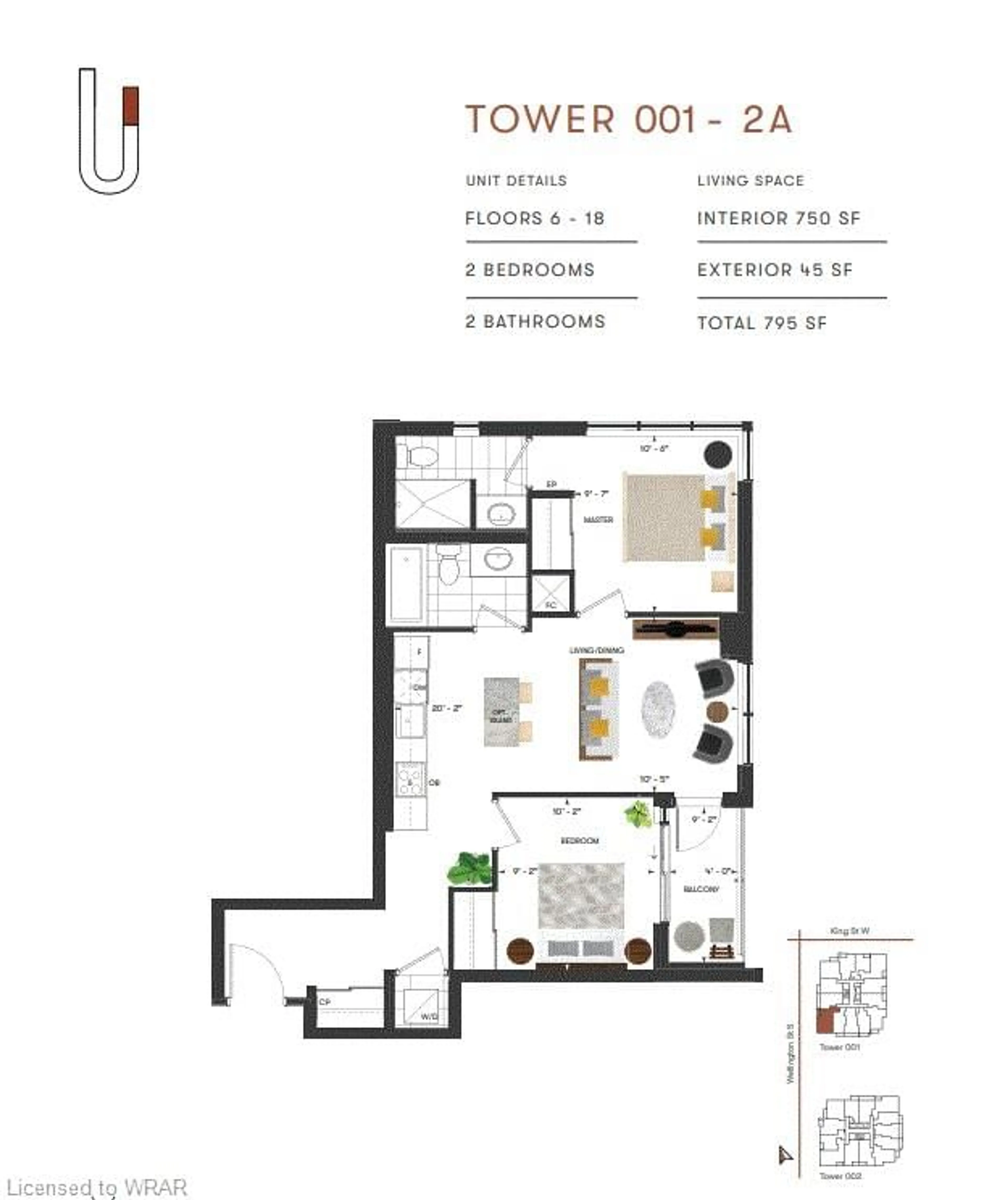 Floor plan for 5 Wellington St #1406, Kitchener Ontario N2G 0E3