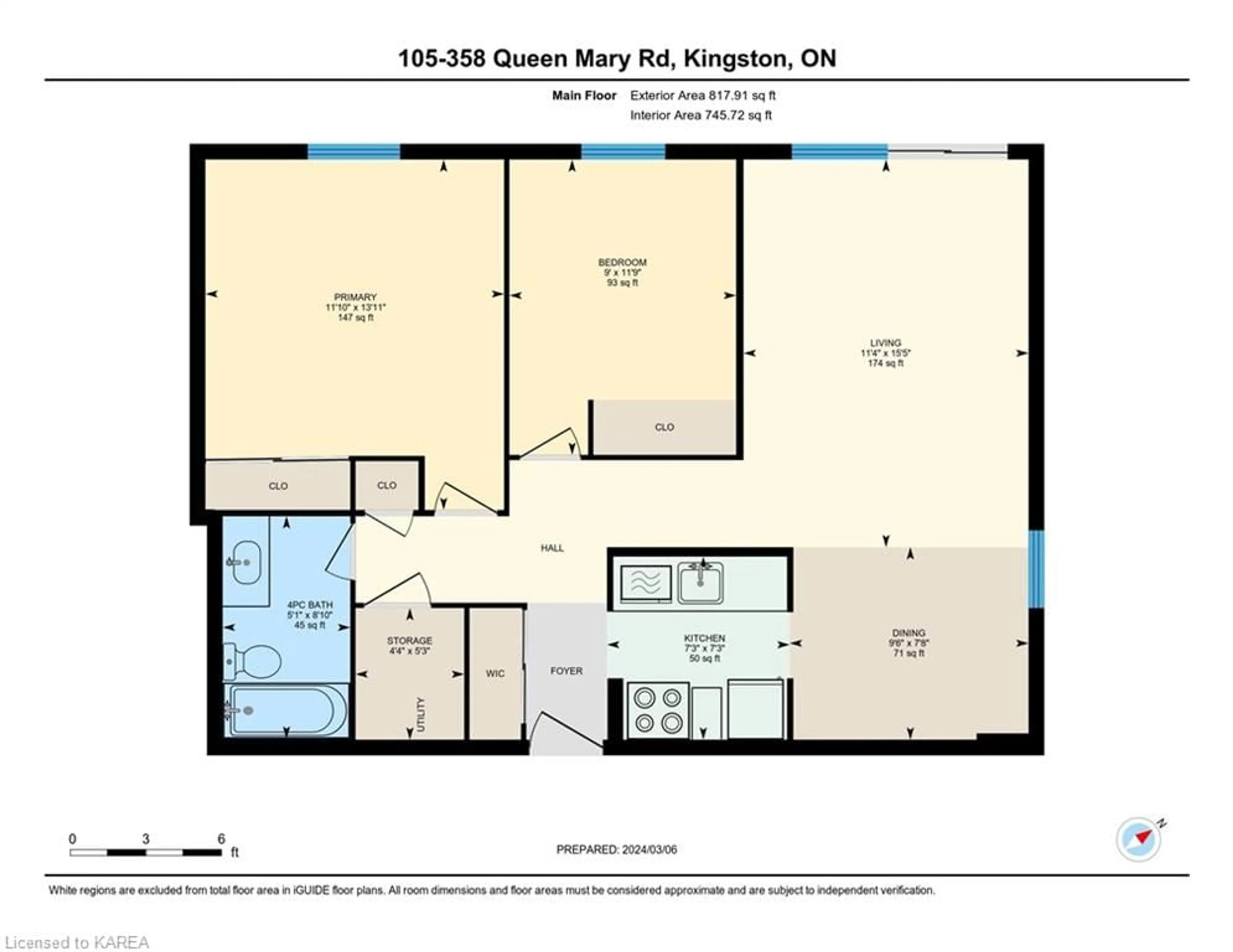 Floor plan for 358 Queen Mary Rd #105, Kingston Ontario K7M 7E8