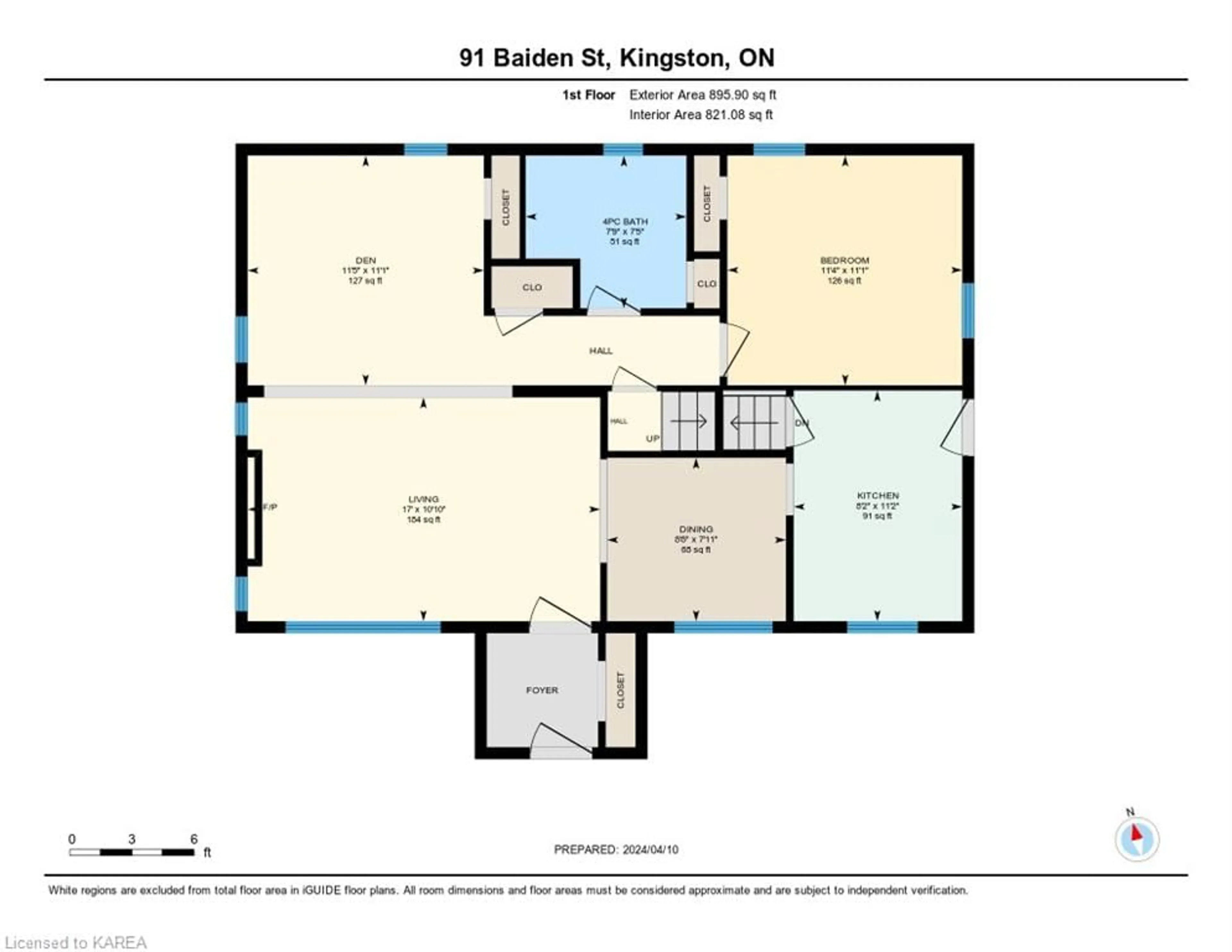 Floor plan for 91 Baiden St, Kingston Ontario K7M 2K2
