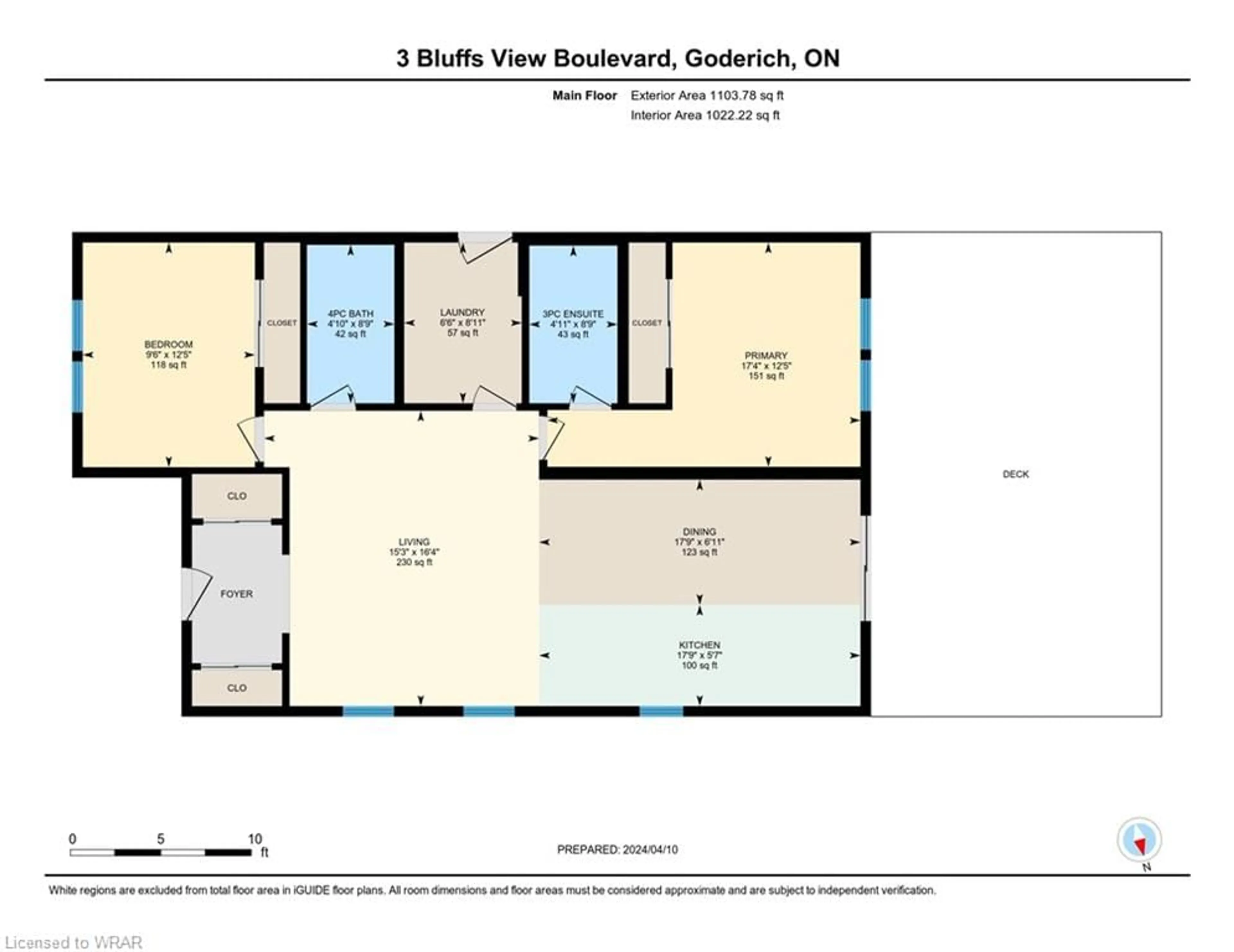 Floor plan for 3 Blfs Vw Blvd, Huron Haven Ontario N7A 3Y3