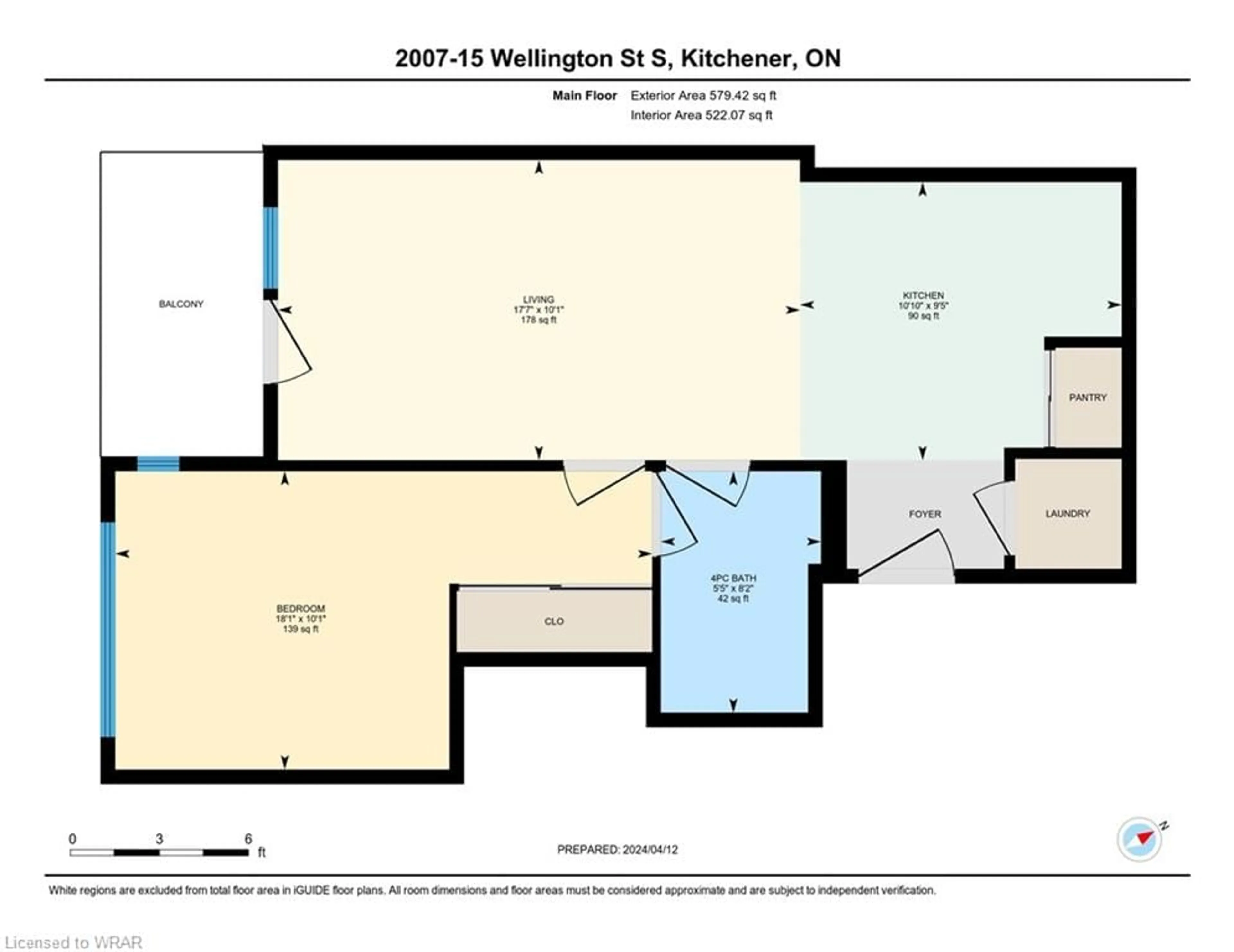 Floor plan for 15 Wellington St #2007, Kitchener Ontario N2G 0E4