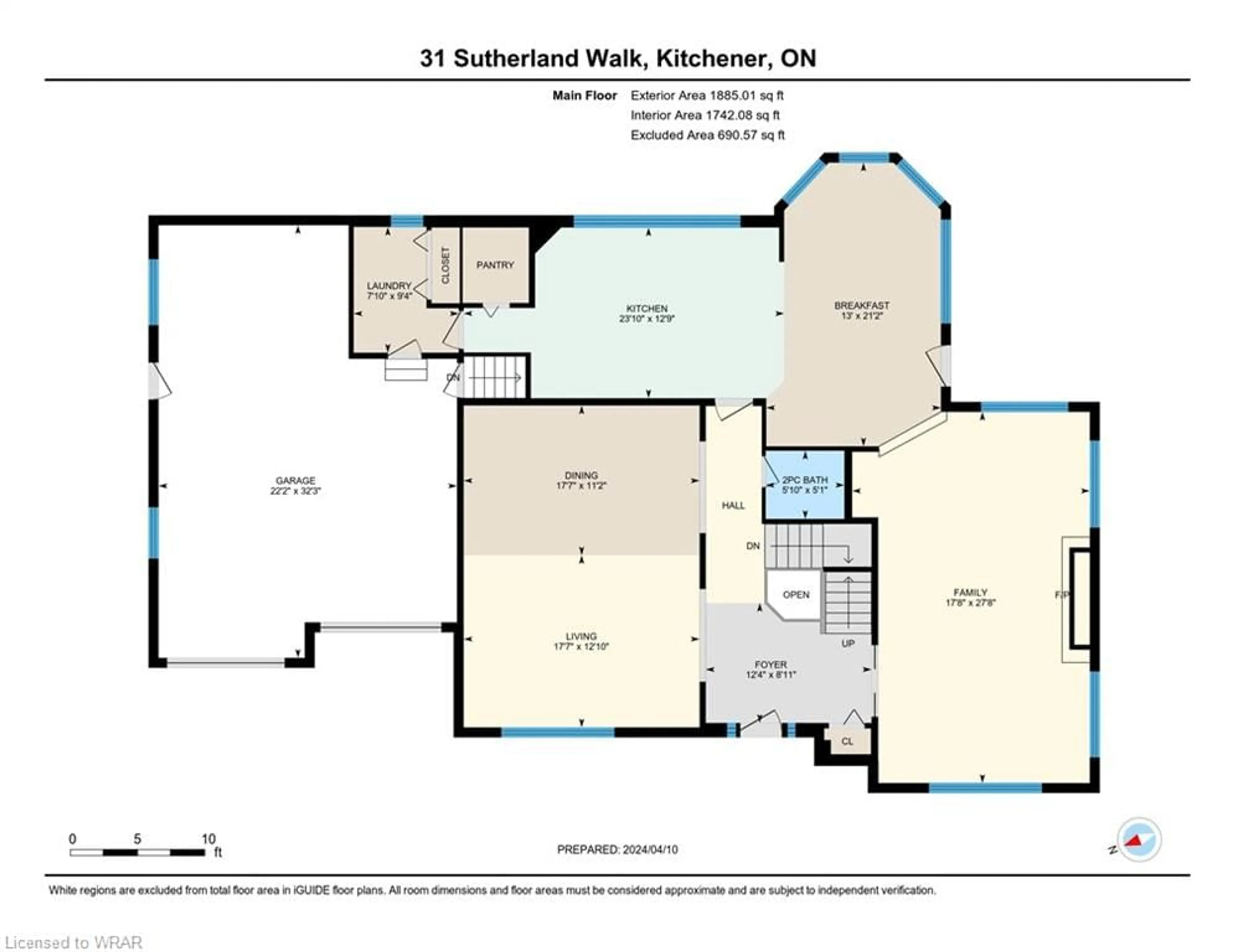 Floor plan for 31 Sutherland Walk, Kitchener Ontario N2R 1G5