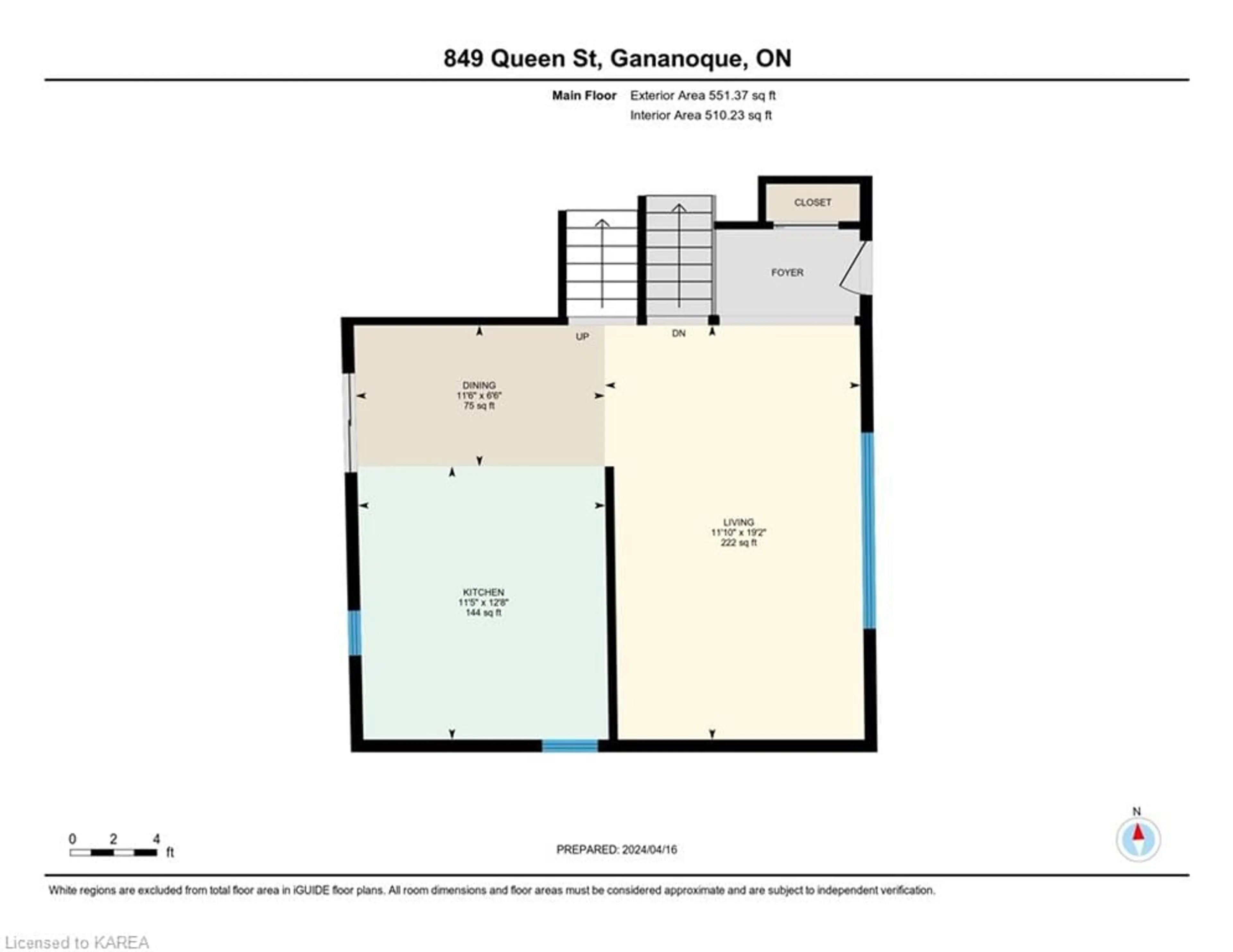 Floor plan for 849 Queen St, Gananoque Ontario K7G 2B5