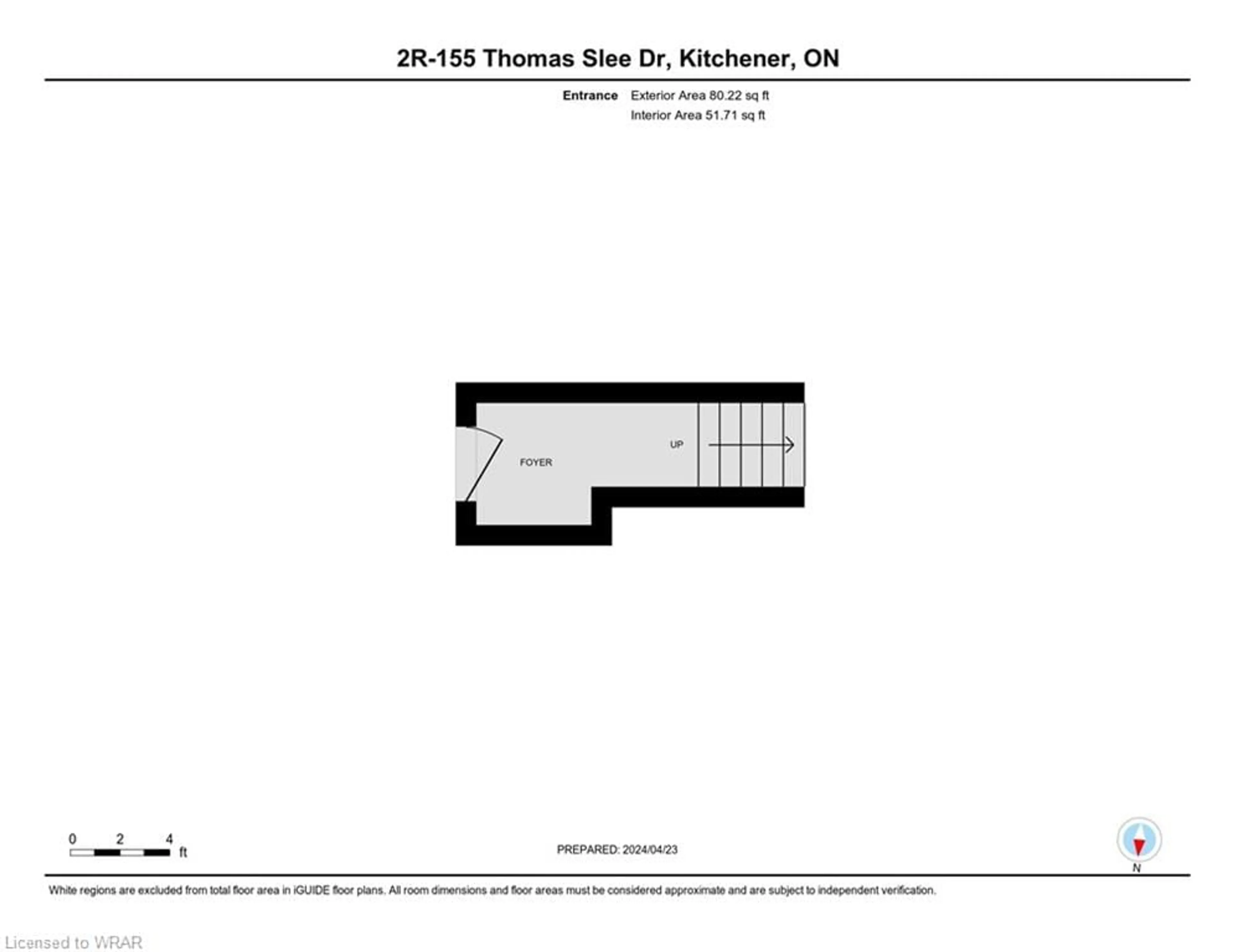 Floor plan for 155 Thomas Slee Dr #2R, Kitchener Ontario N2P 0J8