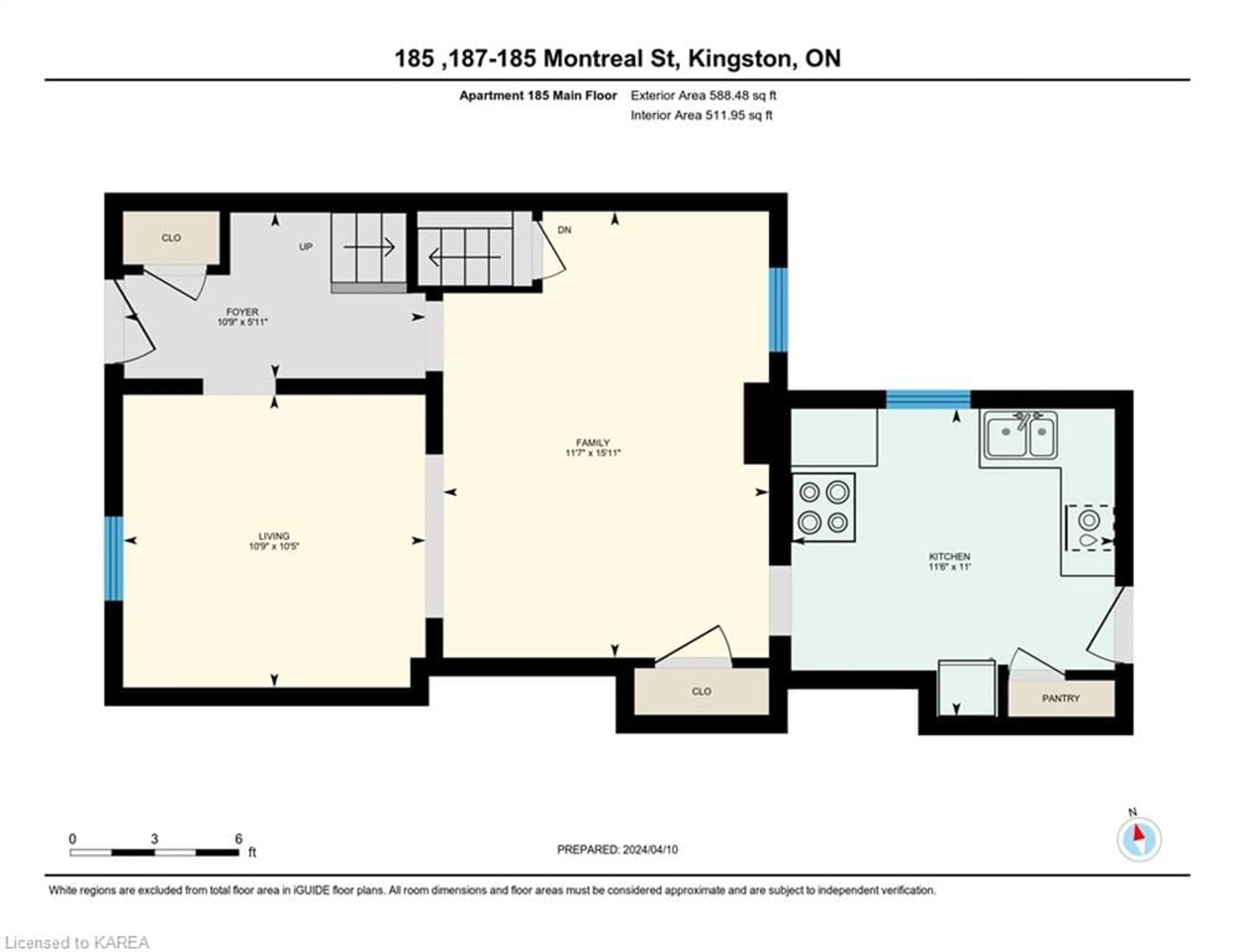Floor plan for 185-187 Montreal St, Kingston Ontario K7K 3G5