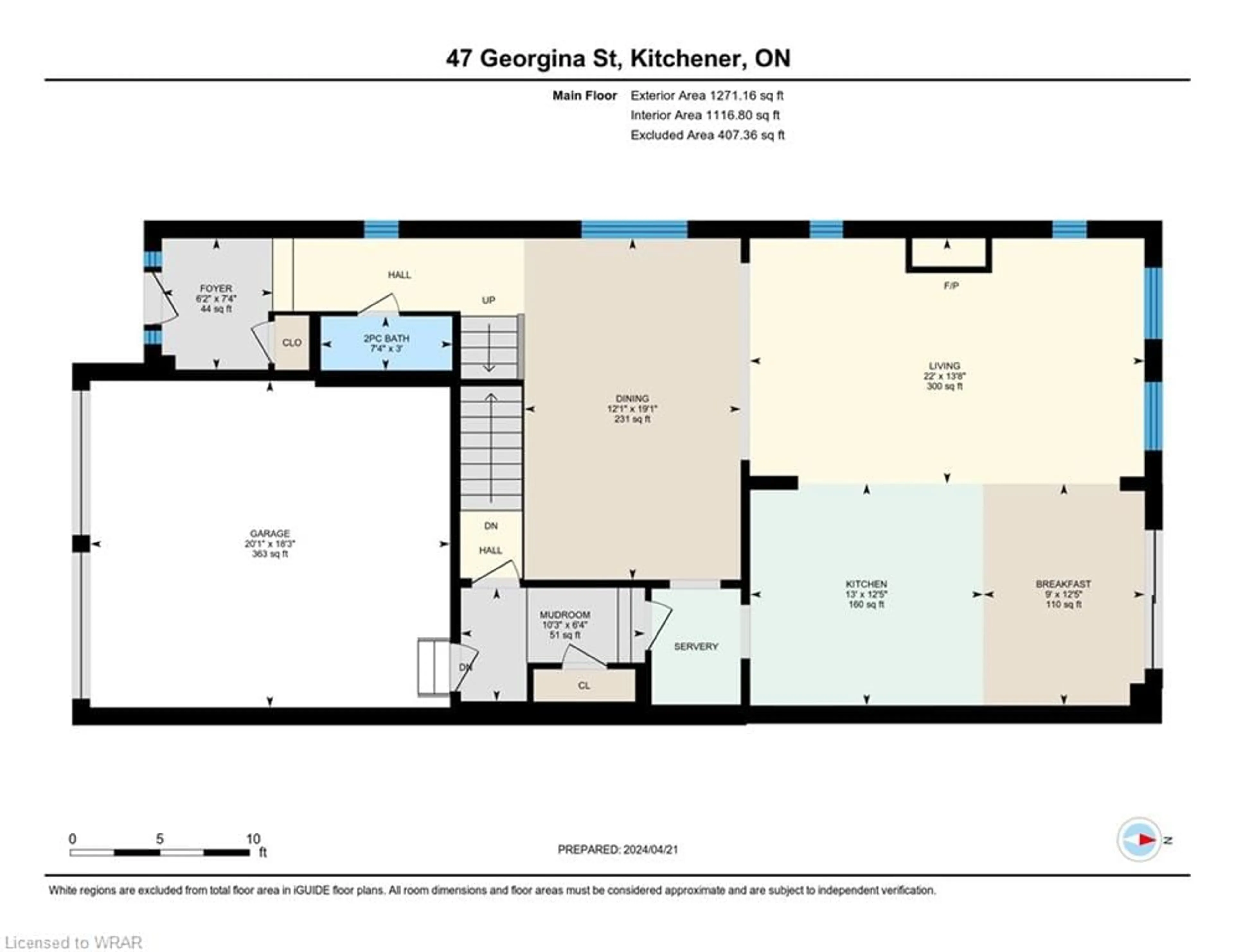 Floor plan for 47 Georgina Street St, Kitchener Ontario N2R 1R7