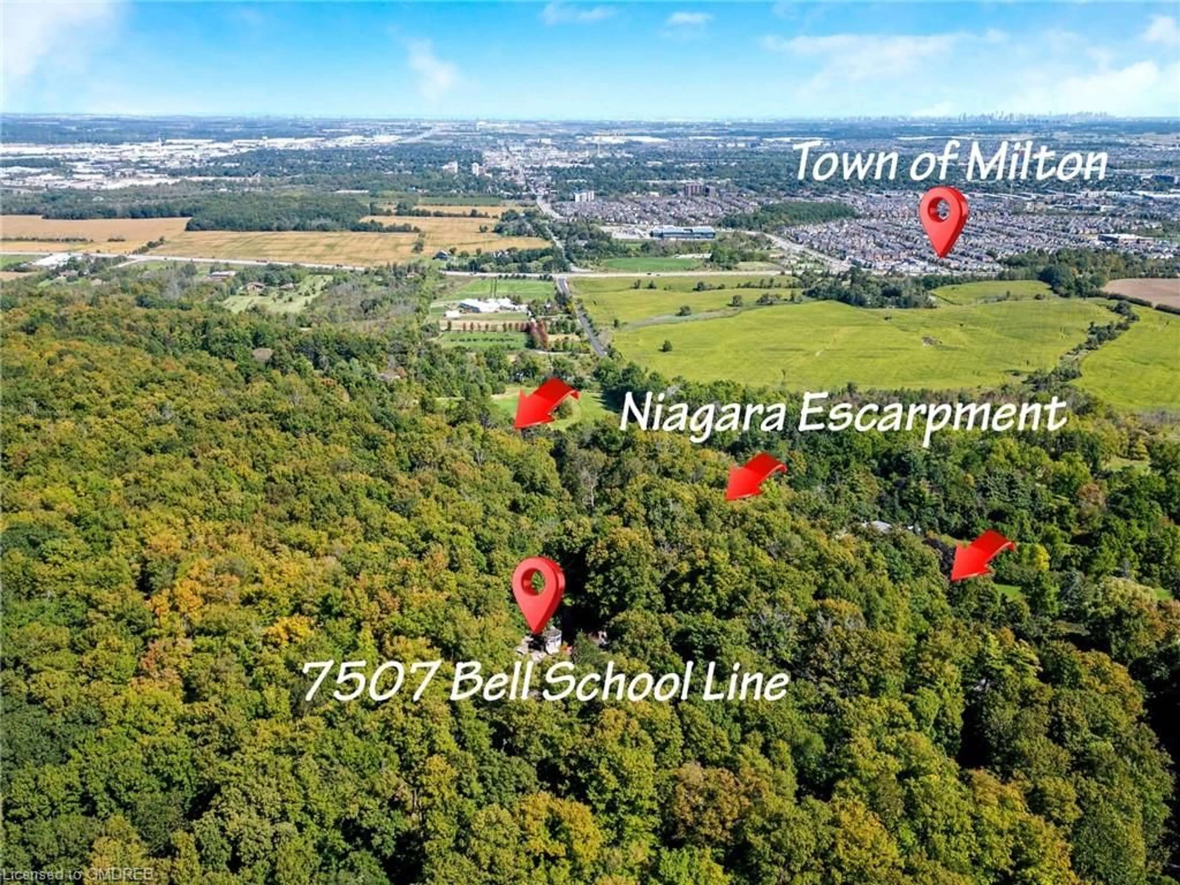 Picture of a map for 7507 Bell School Line, Milton Ontario L9T 2Y1