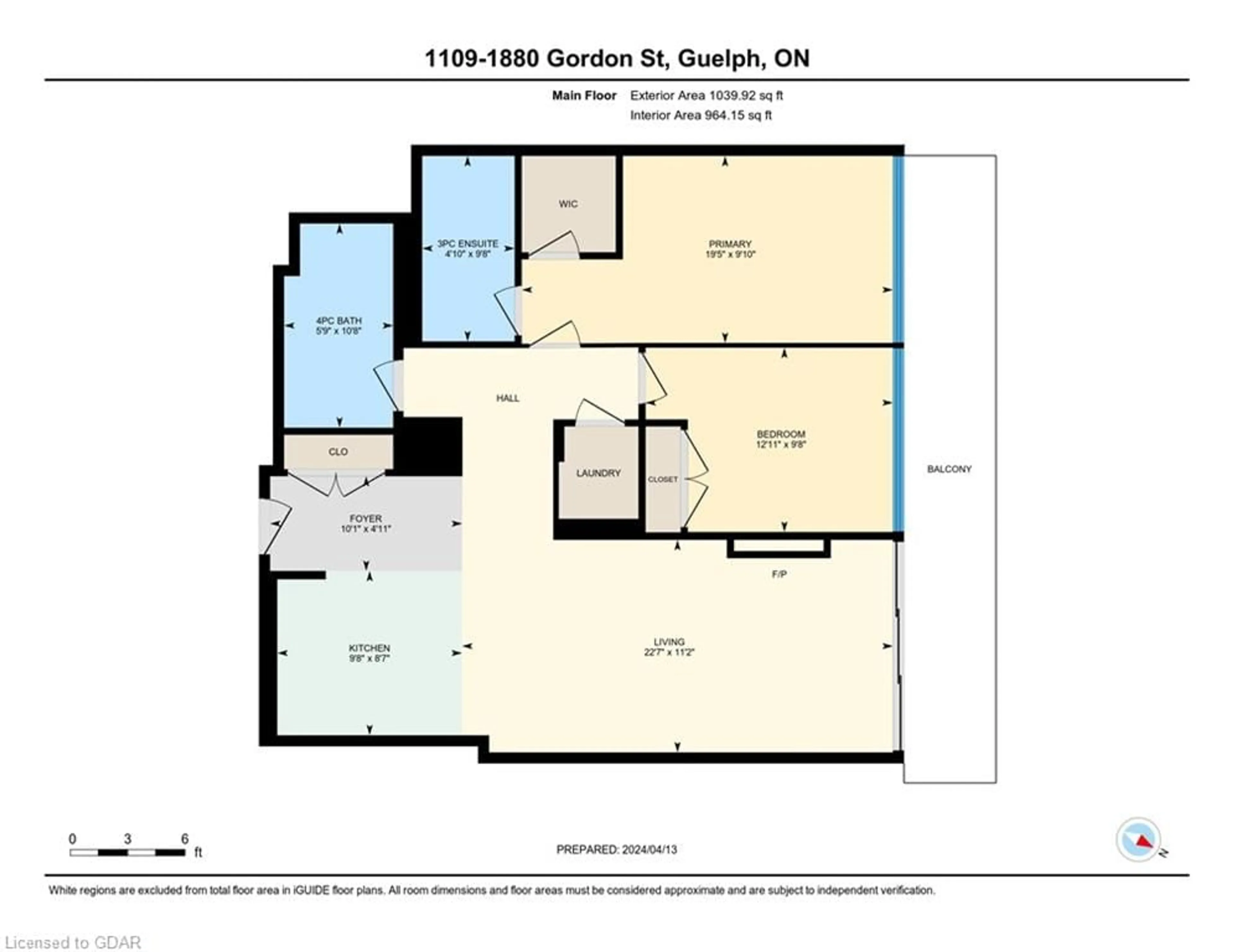 Floor plan for 1880 Gordon St #1109, Guelph Ontario N1L 0P5