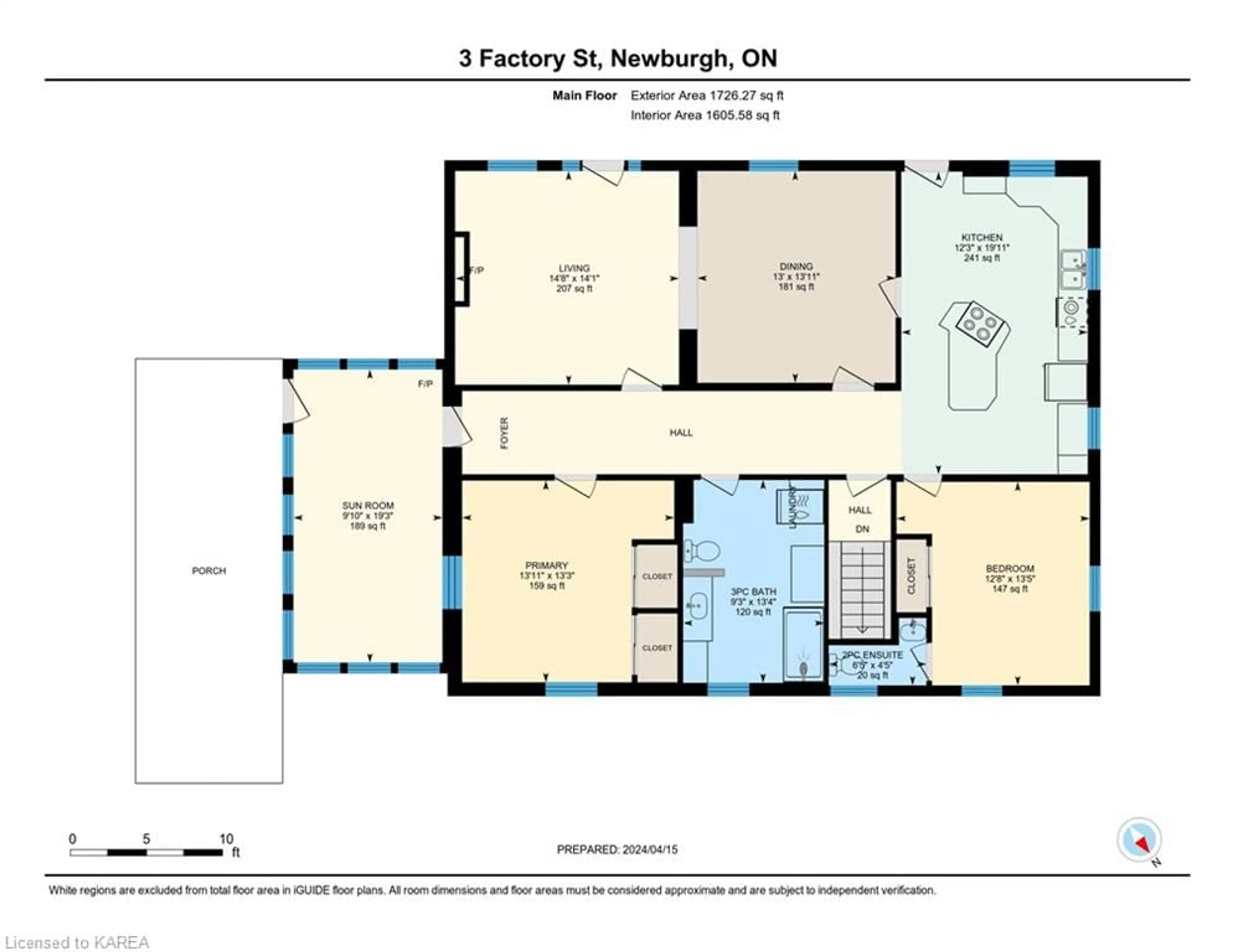Floor plan for 3 Factory St, Newburgh Ontario K0K 2S0