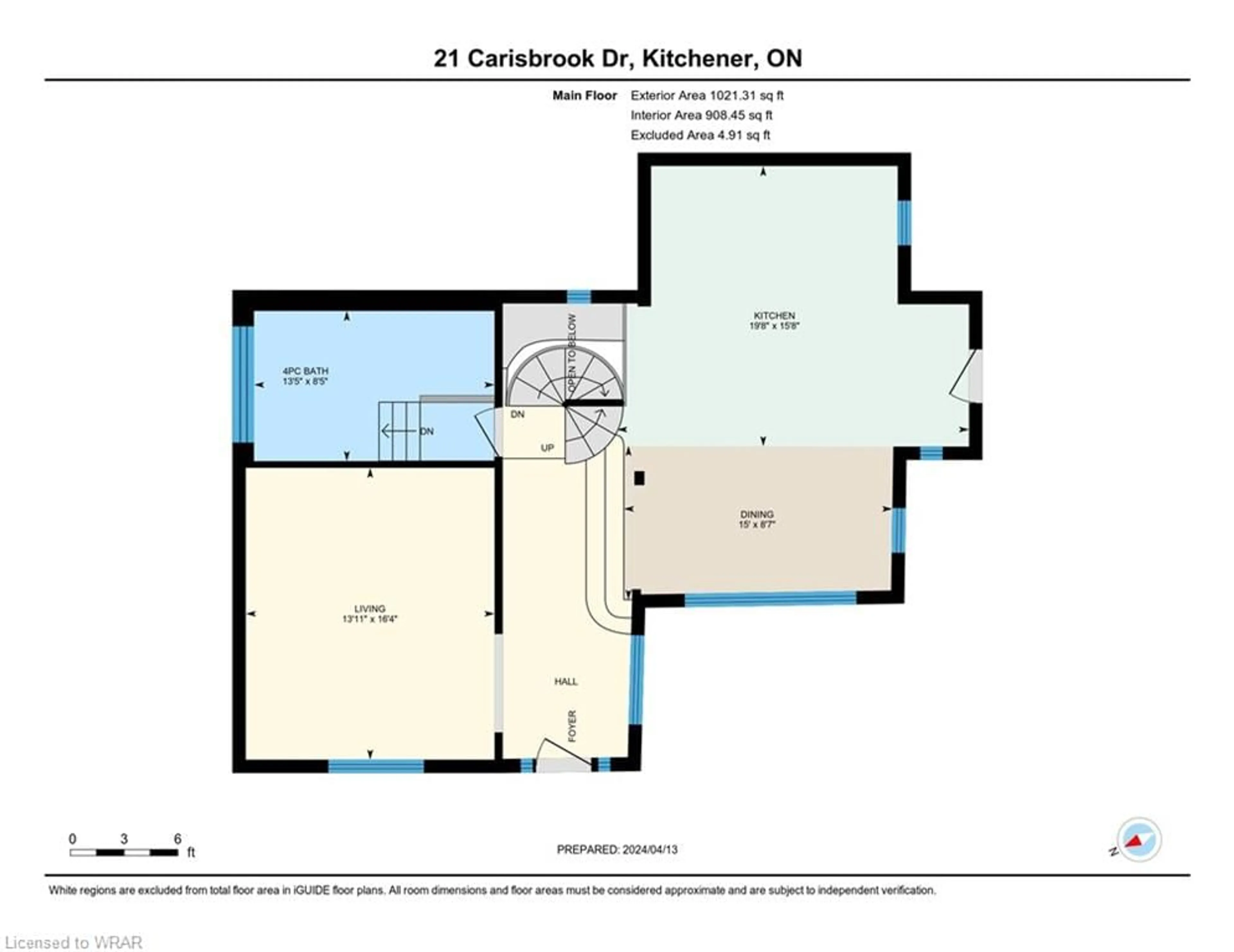 Floor plan for 21 Carisbrook Dr, Kitchener Ontario N2K 4C7