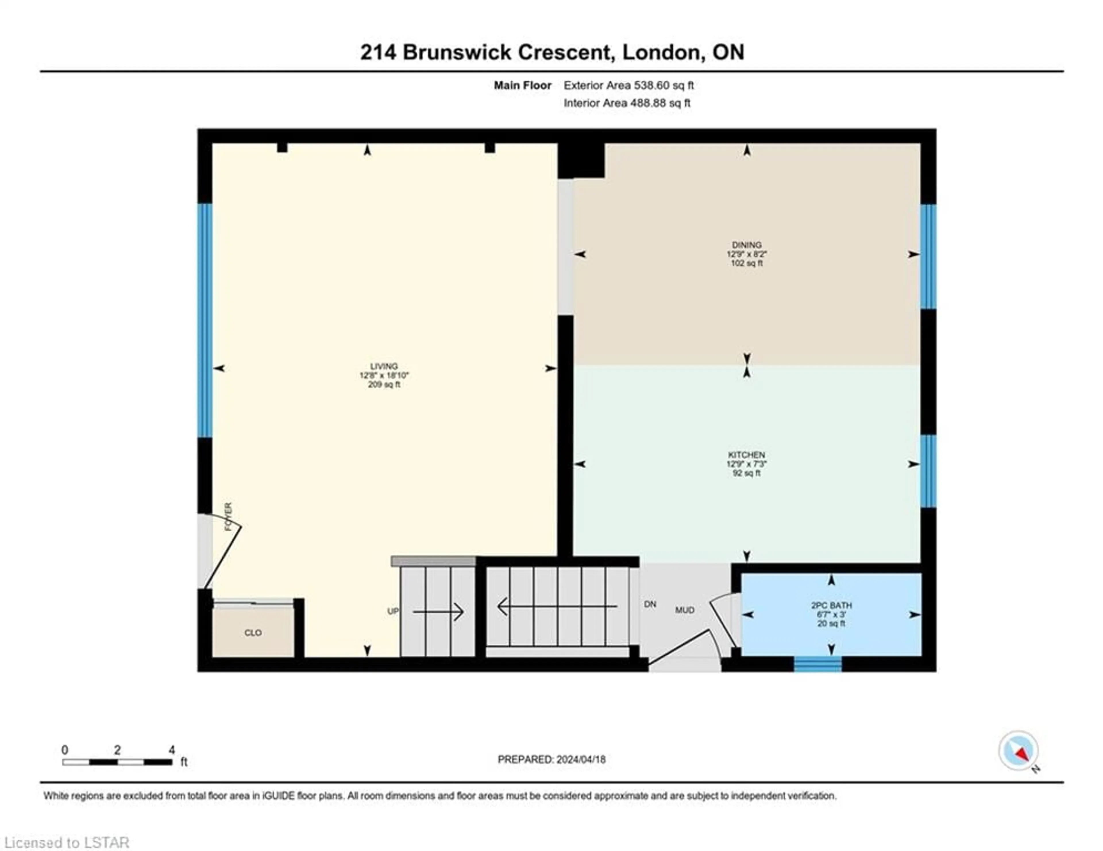 Floor plan for 214 Brunswick Cres, London Ontario N6G 3L2
