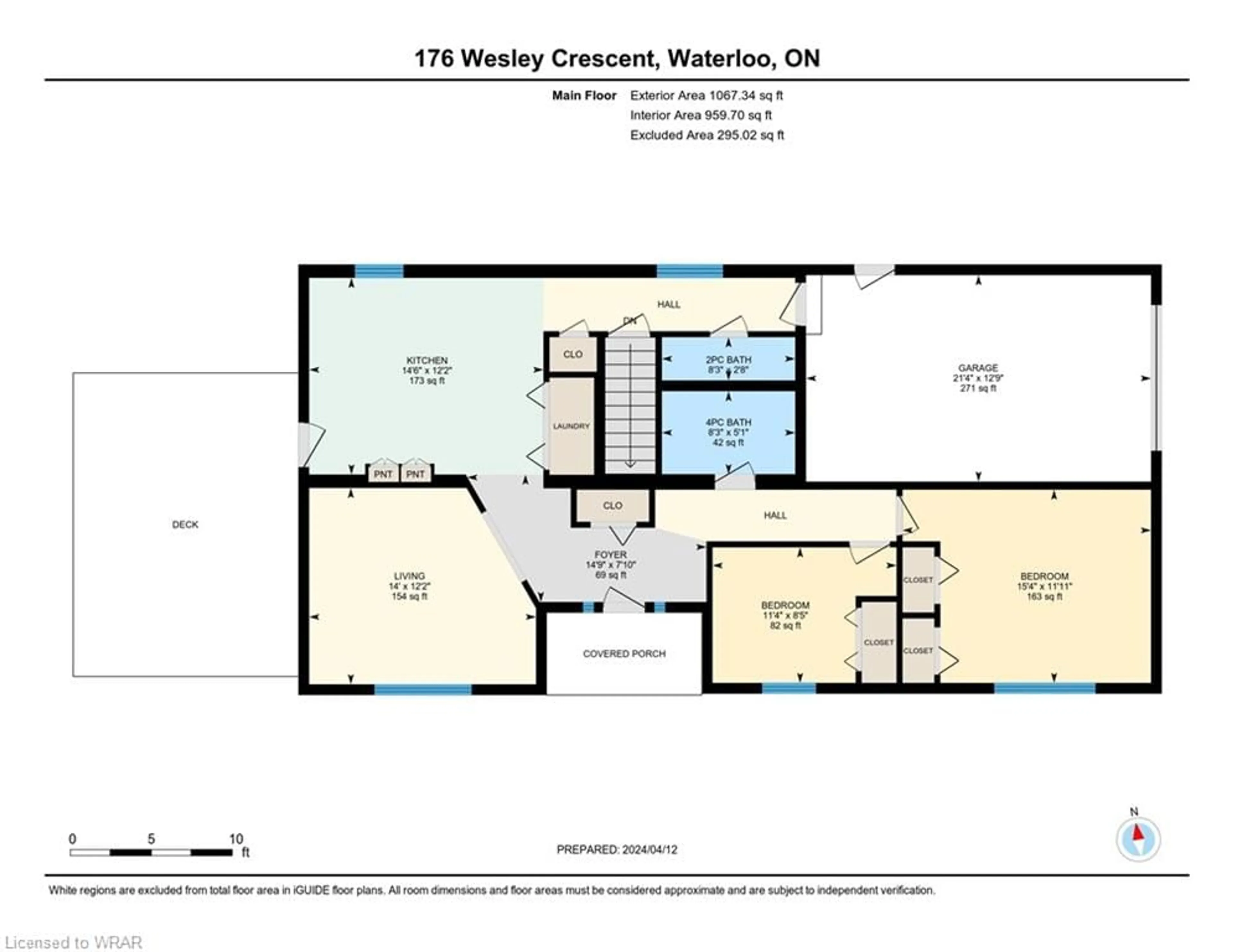 Floor plan for 176 Wesley Cres, Waterloo Ontario N2J 4G8