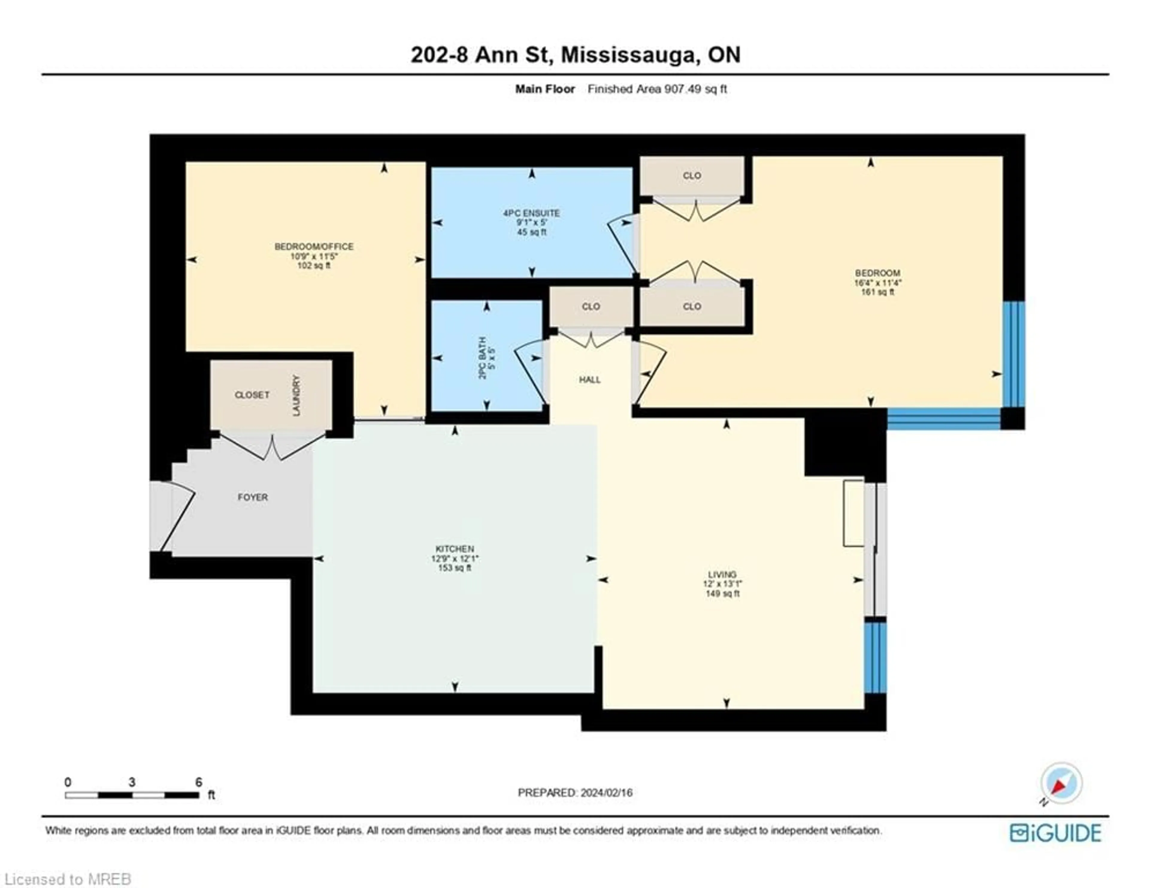 Floor plan for 8 Ann St #202, Mississauga Ontario L5G 0C1