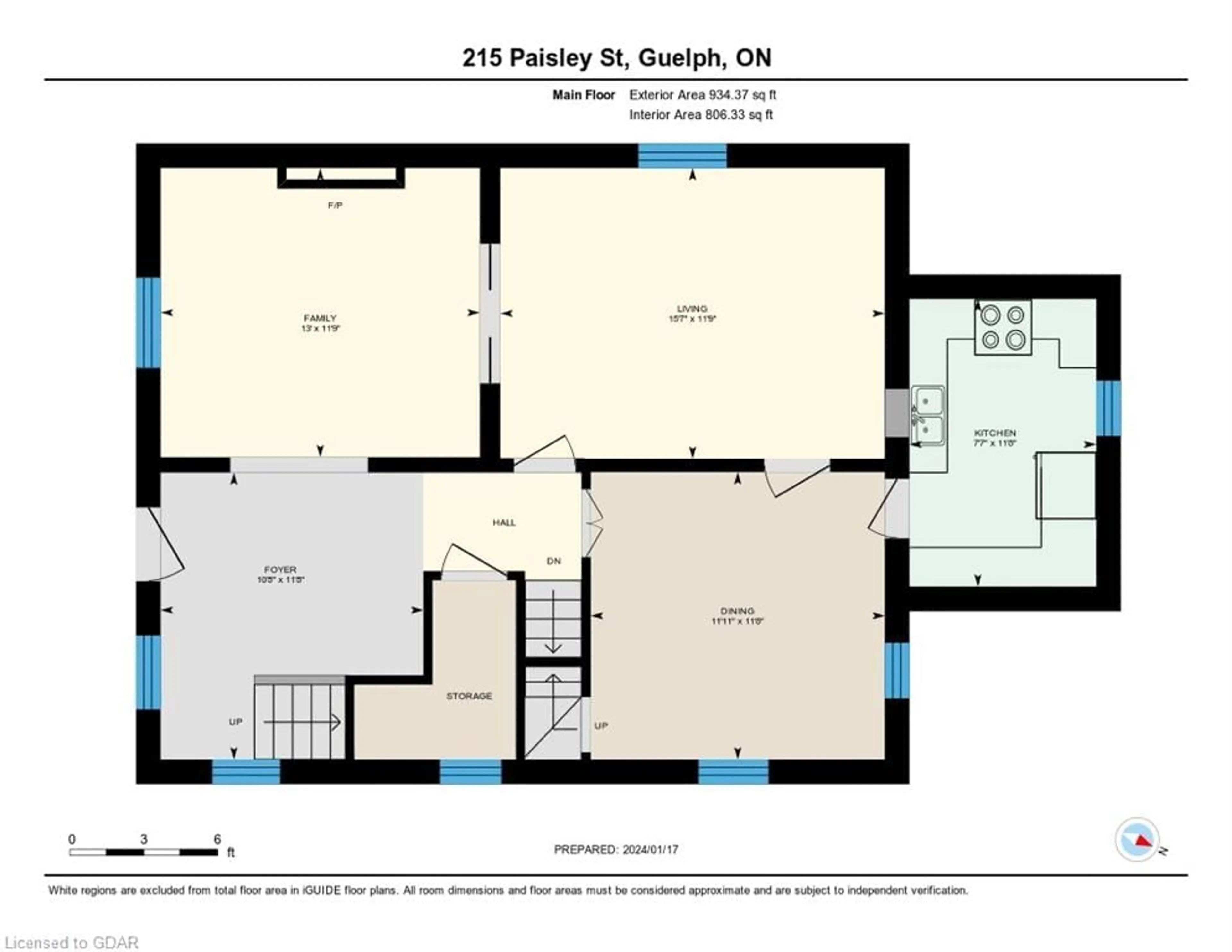 Floor plan for 215 Paisley St, Guelph Ontario N1H 2P5