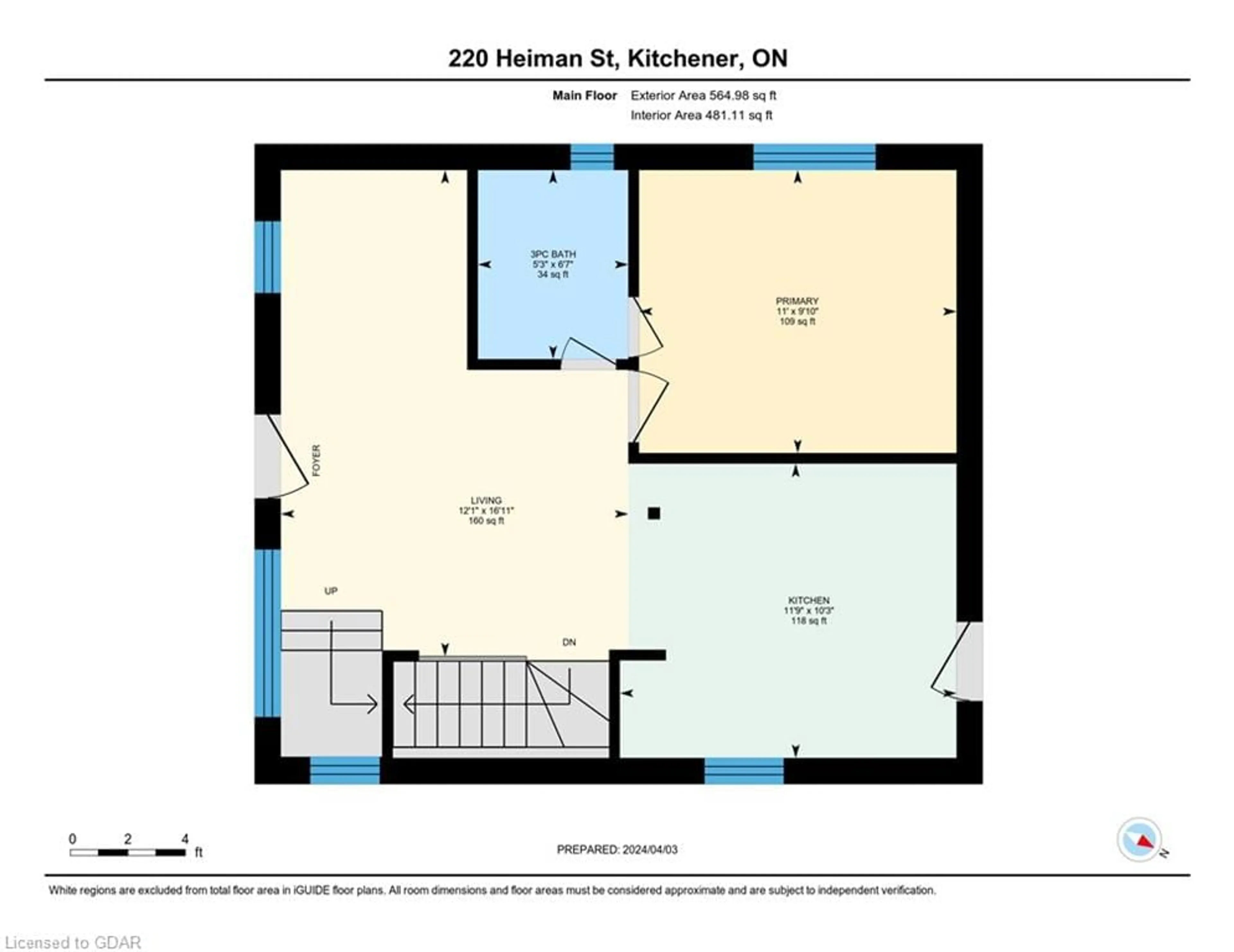 Floor plan for 220 Heiman St, Kitchener Ontario N2M 3M3