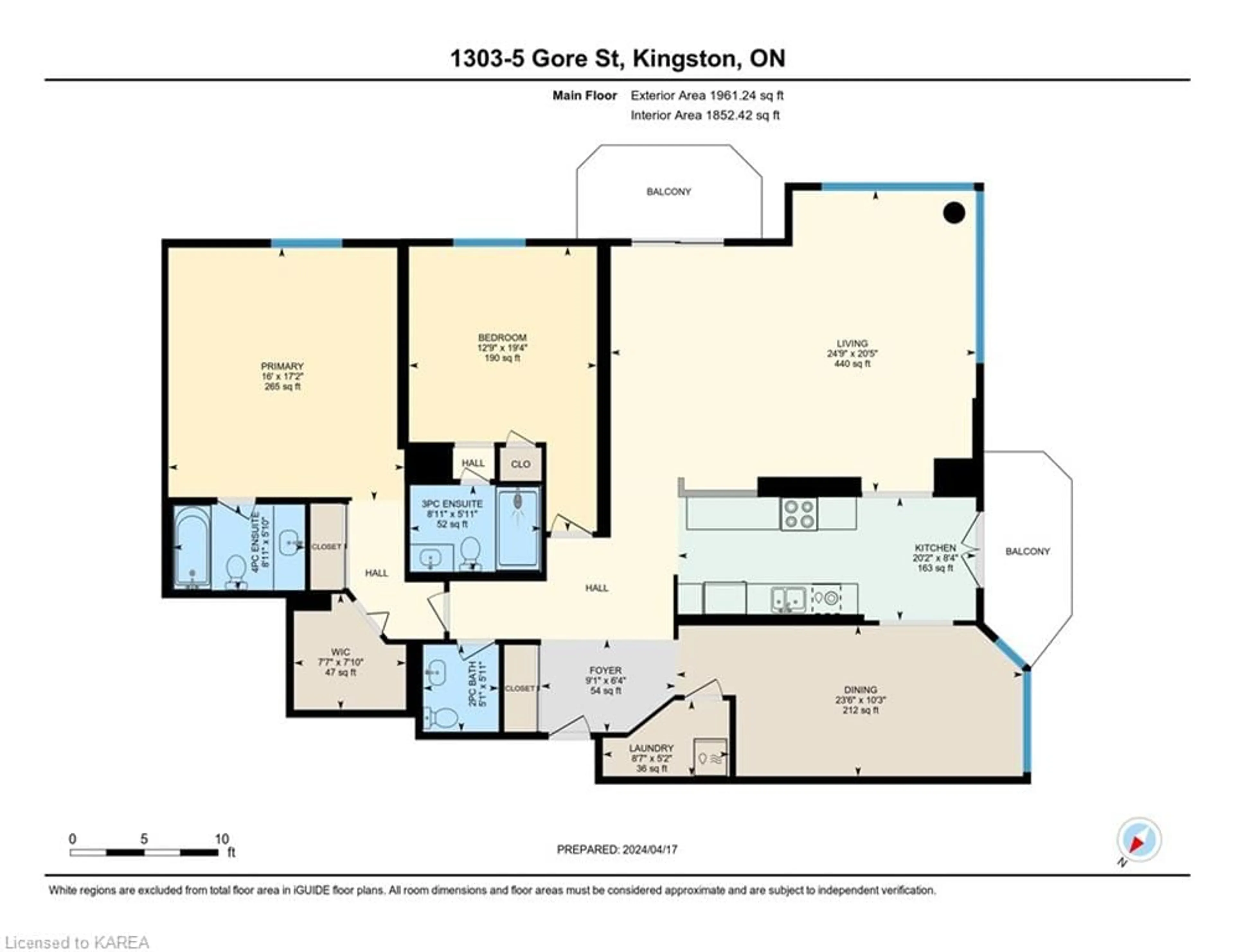 Floor plan for 5 Gore St #1303, Kingston Ontario K7L 0A1