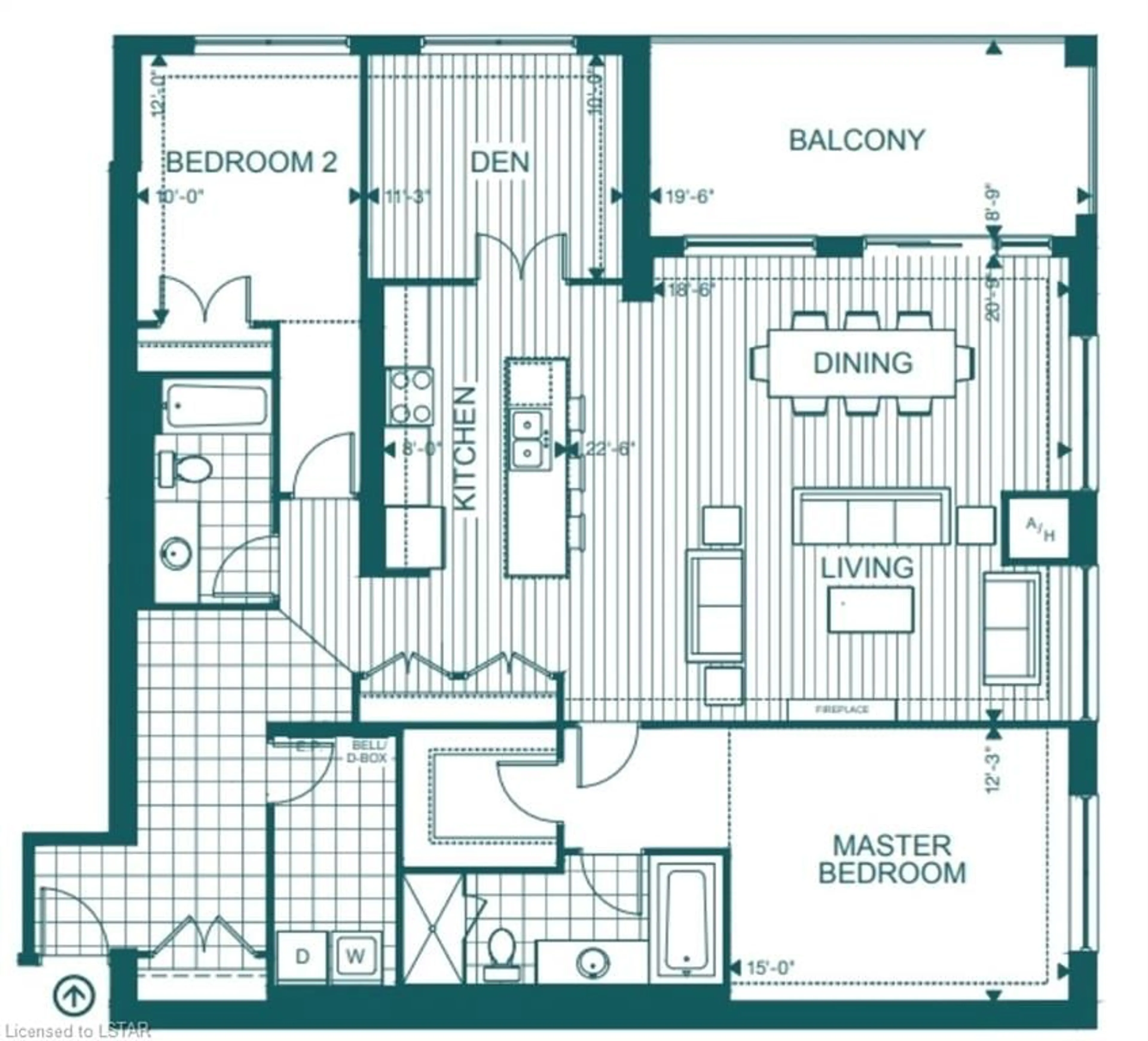 Floor plan for 260 Villagewalk Blvd #604, London Ontario N6G 0P6