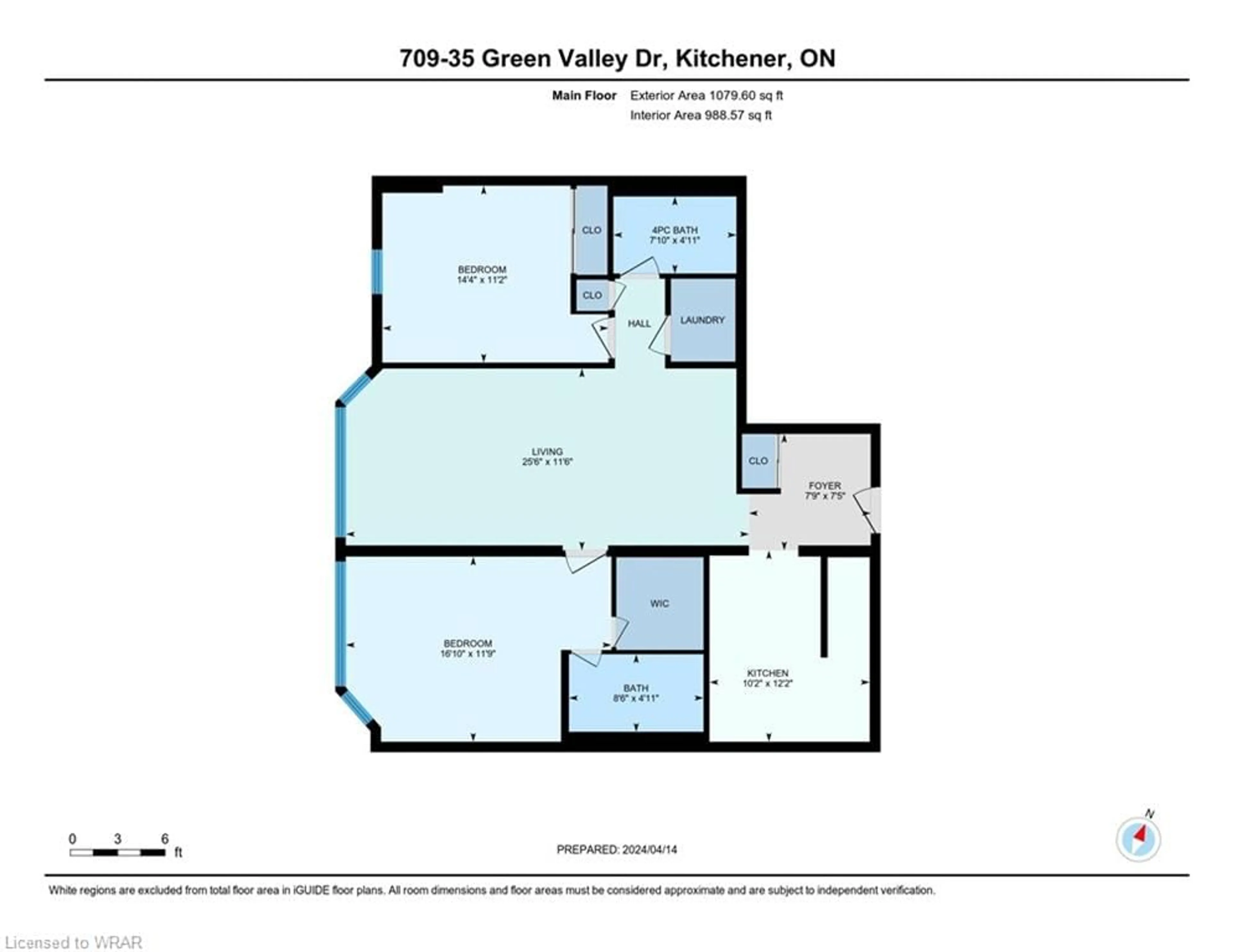Floor plan for 35 Green Valley Dr #709, Kitchener Ontario N2P 2A5