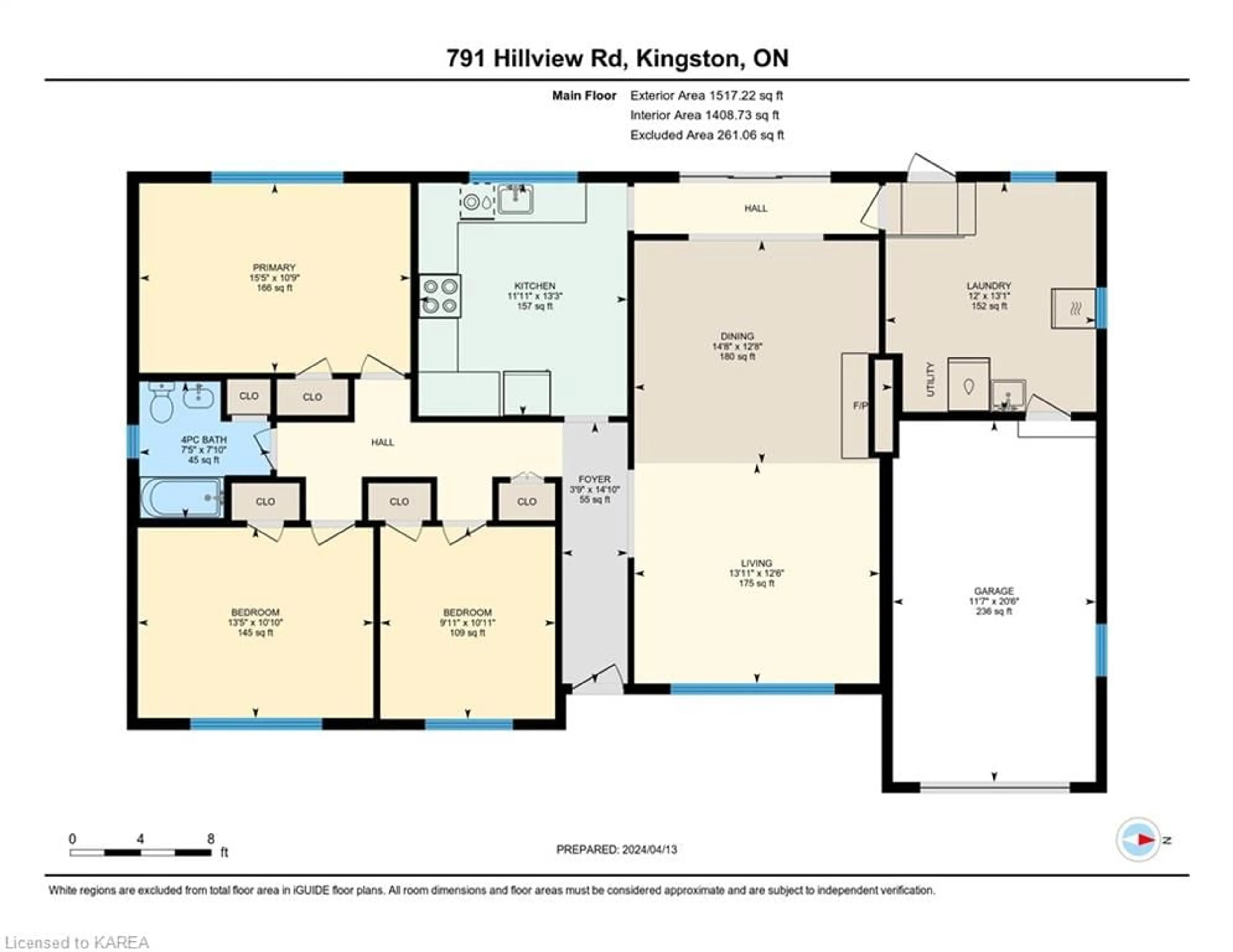 Floor plan for 791 Hillview Road, Kingston Ontario K7M 4Z7