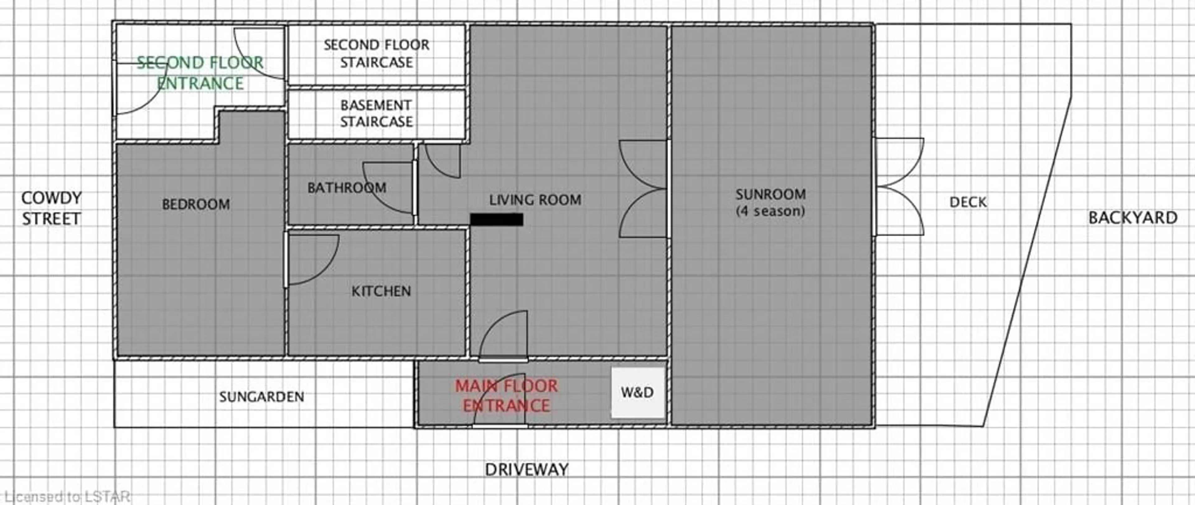 Floor plan for 23 Cowdy St, Kingston Ontario K7K 3V8